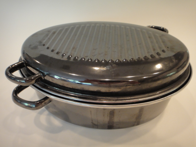 Large Black Enamel Roasting Pan