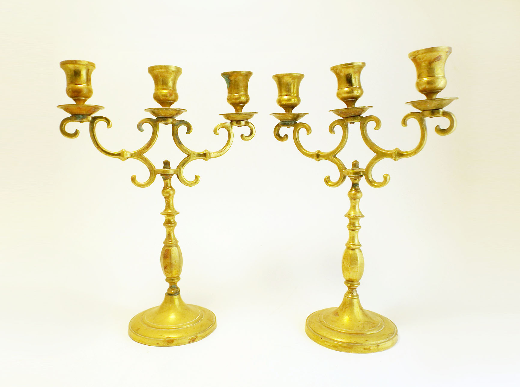 Pair of Brass Candelabra