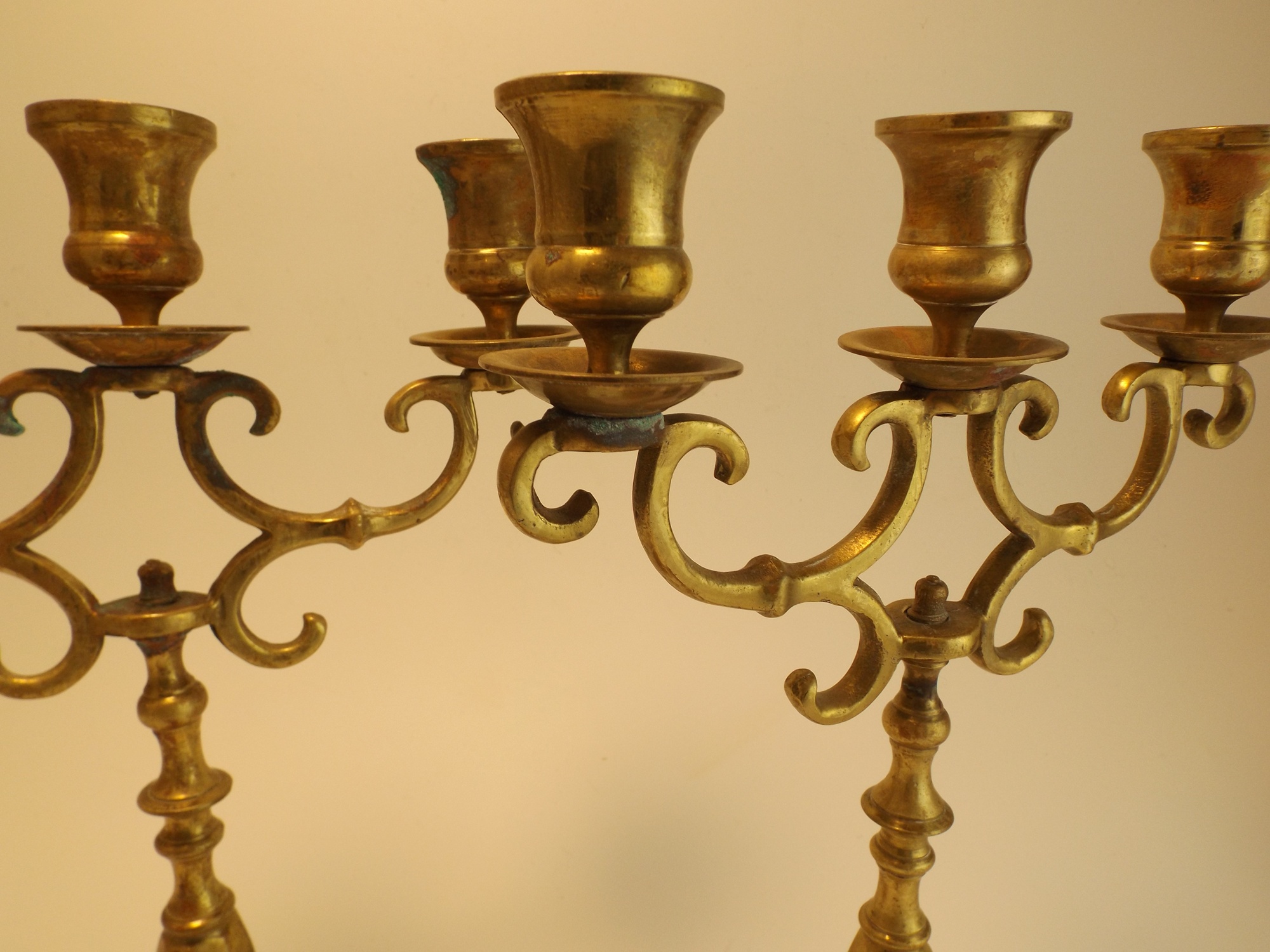 Pair of Brass Candelabra