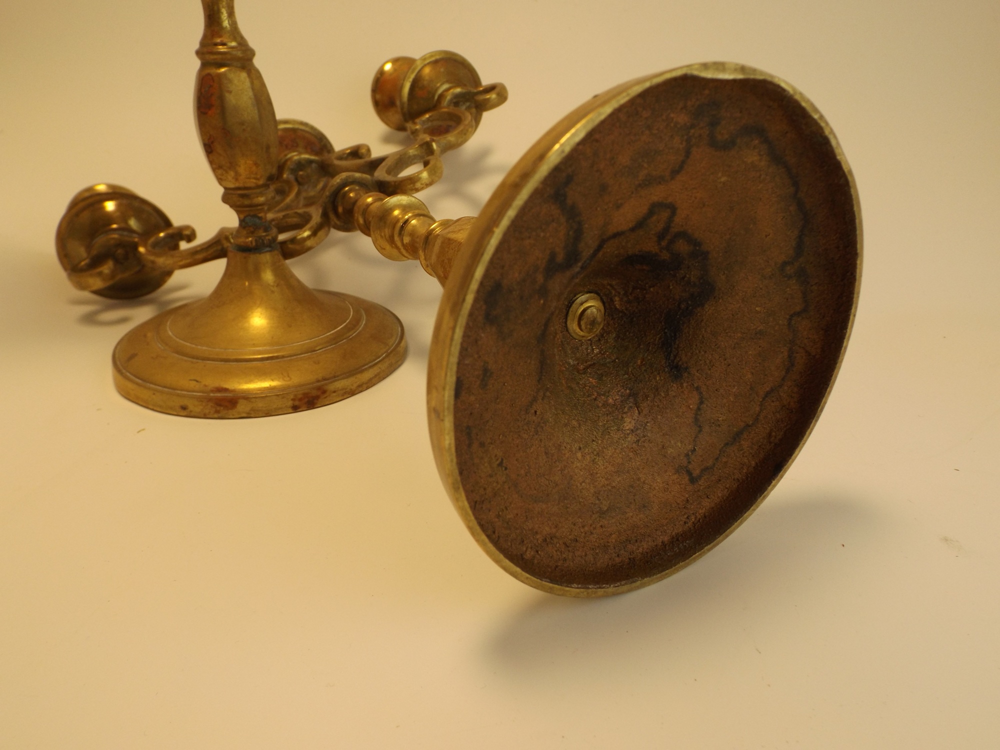 Pair of Brass Candelabra