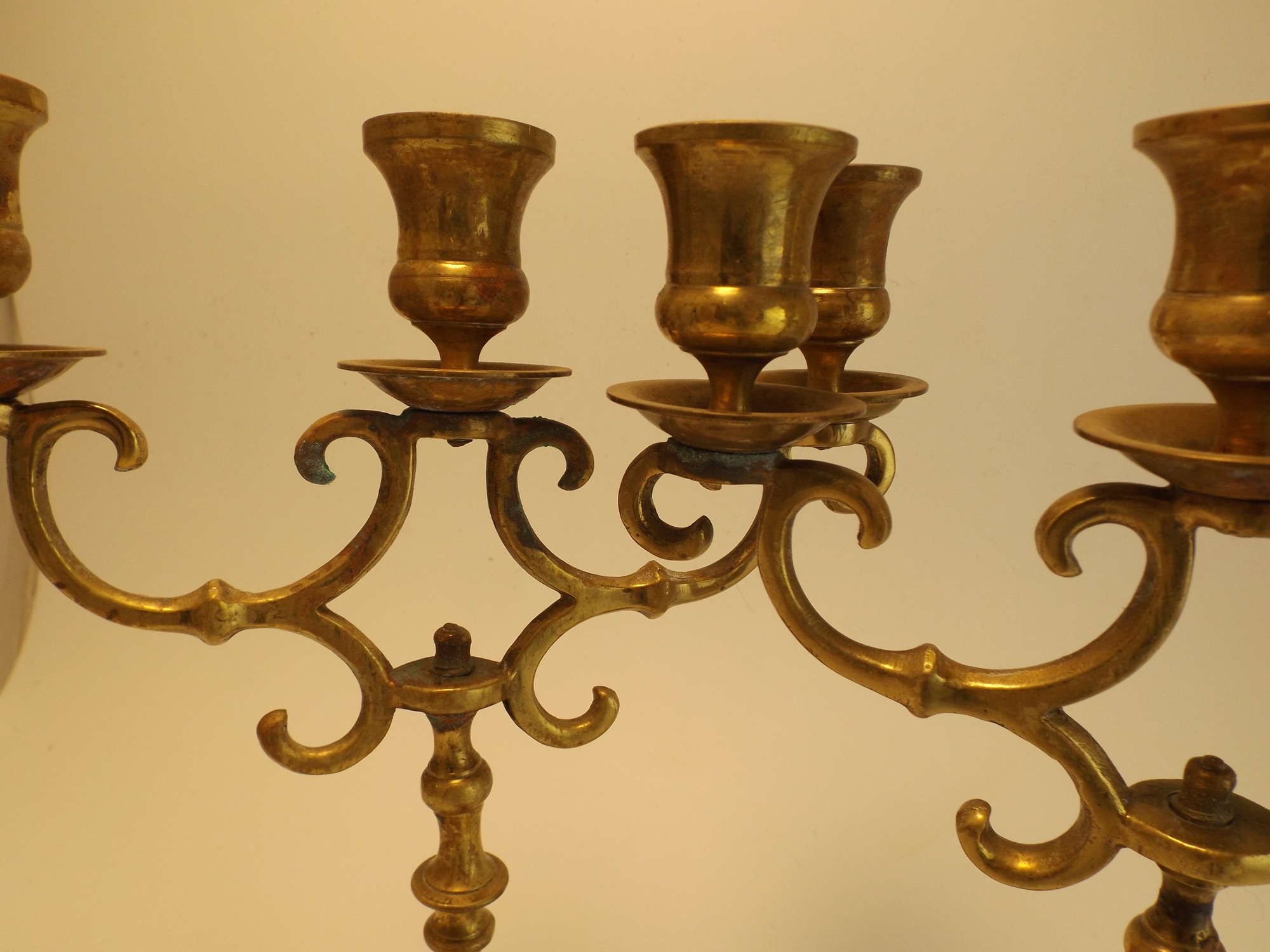 Pair of Brass Candelabra