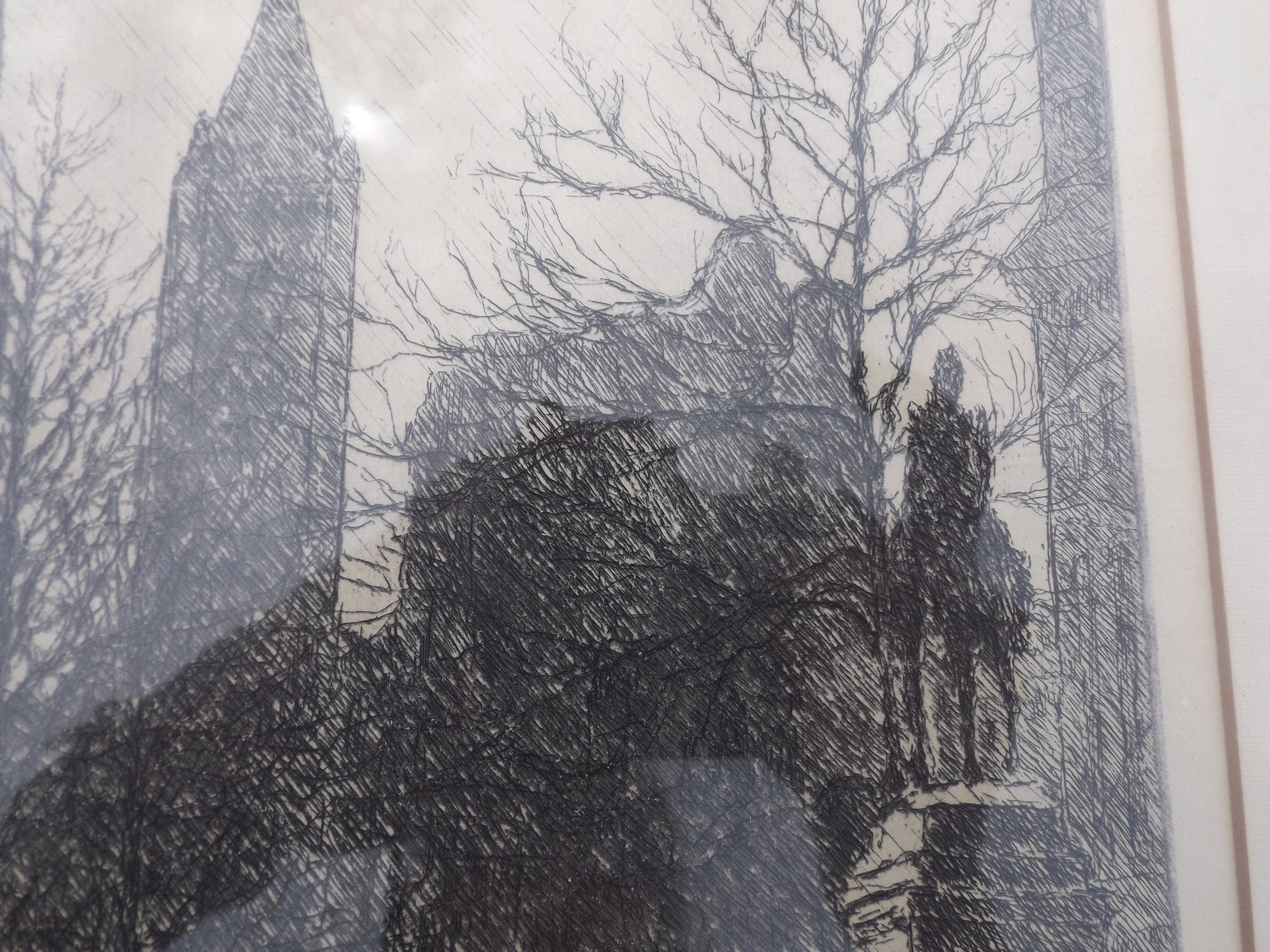 Pencil-Signed E.T. Hurley Etching, circa 1937