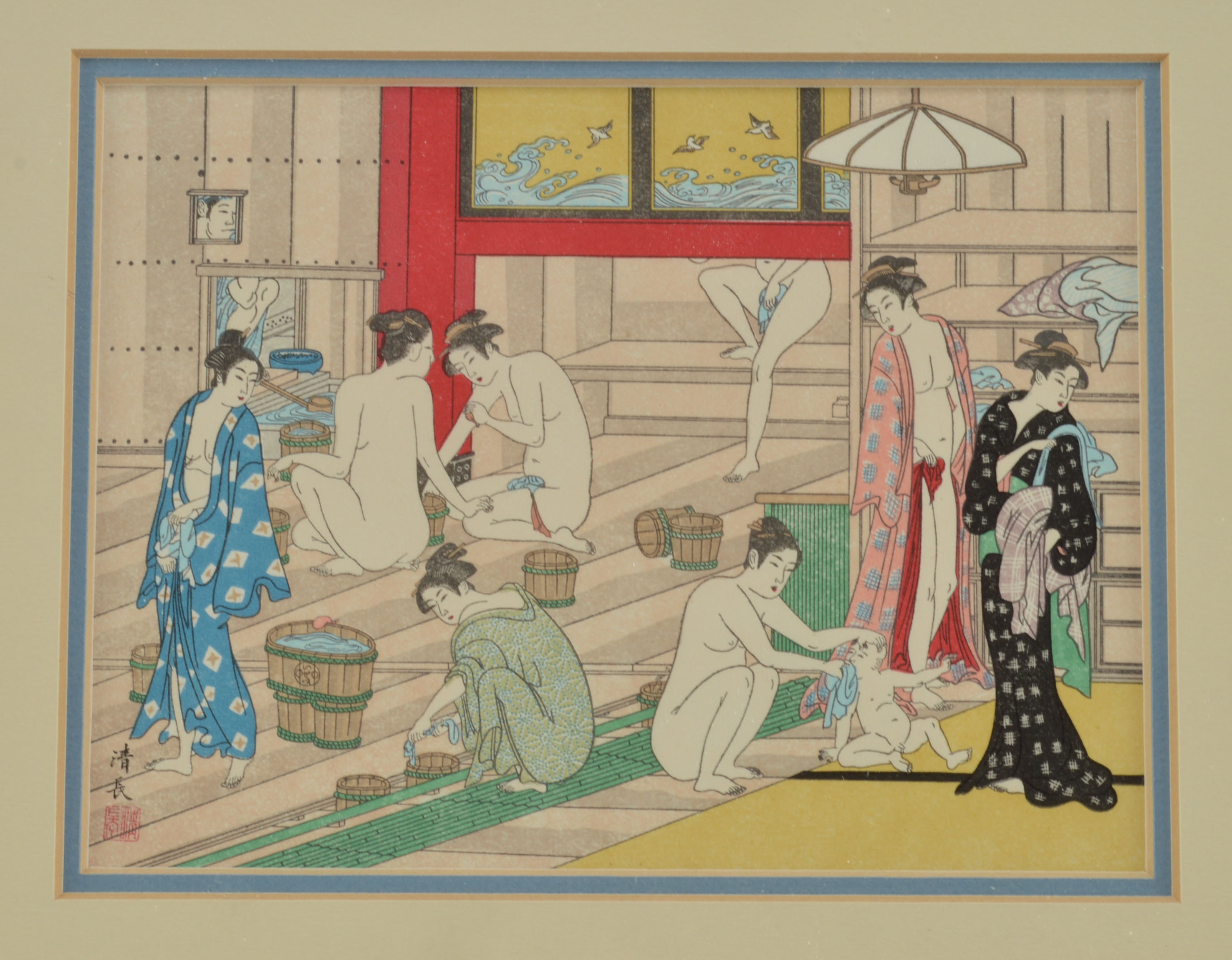 Kiyonaga Torii Japanese Woodcut Reproduction 