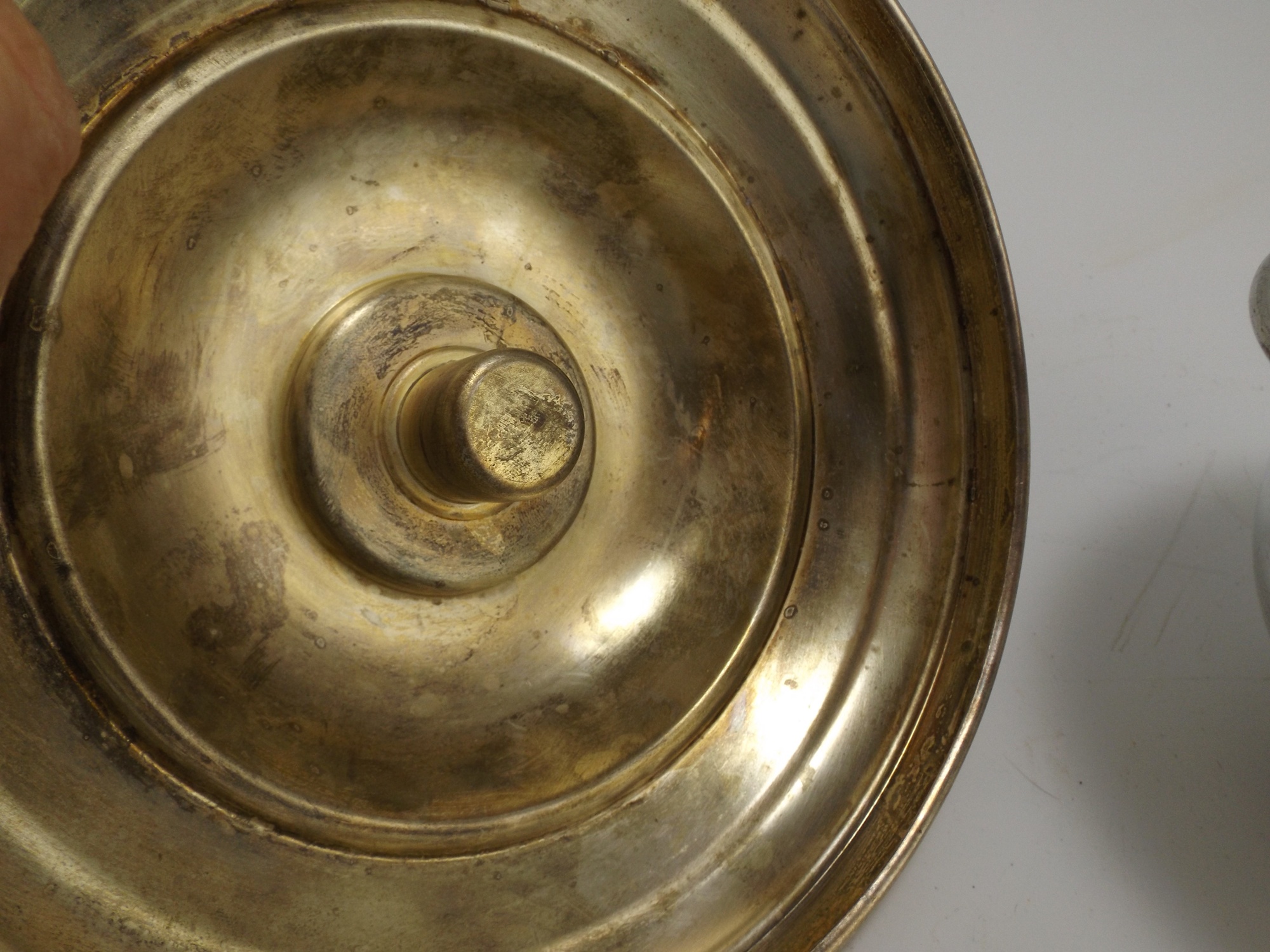 Pewter Bowls and a Silver Plate Compote