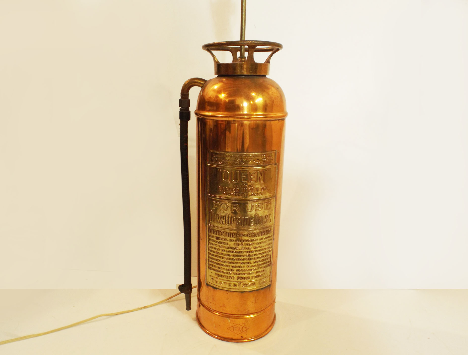 Repurposed Copper Fire Extinguisher Lamp