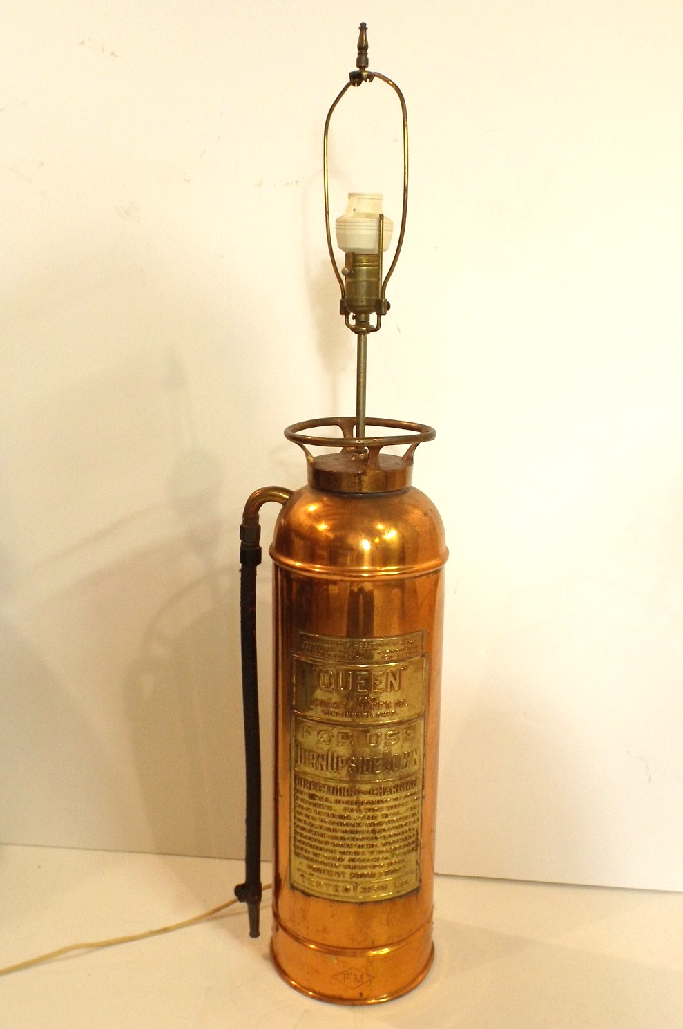 Repurposed Copper Fire Extinguisher Lamp