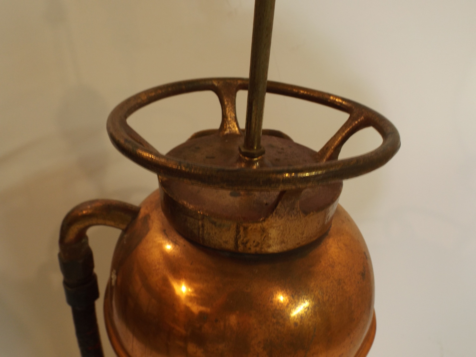 Repurposed Copper Fire Extinguisher Lamp