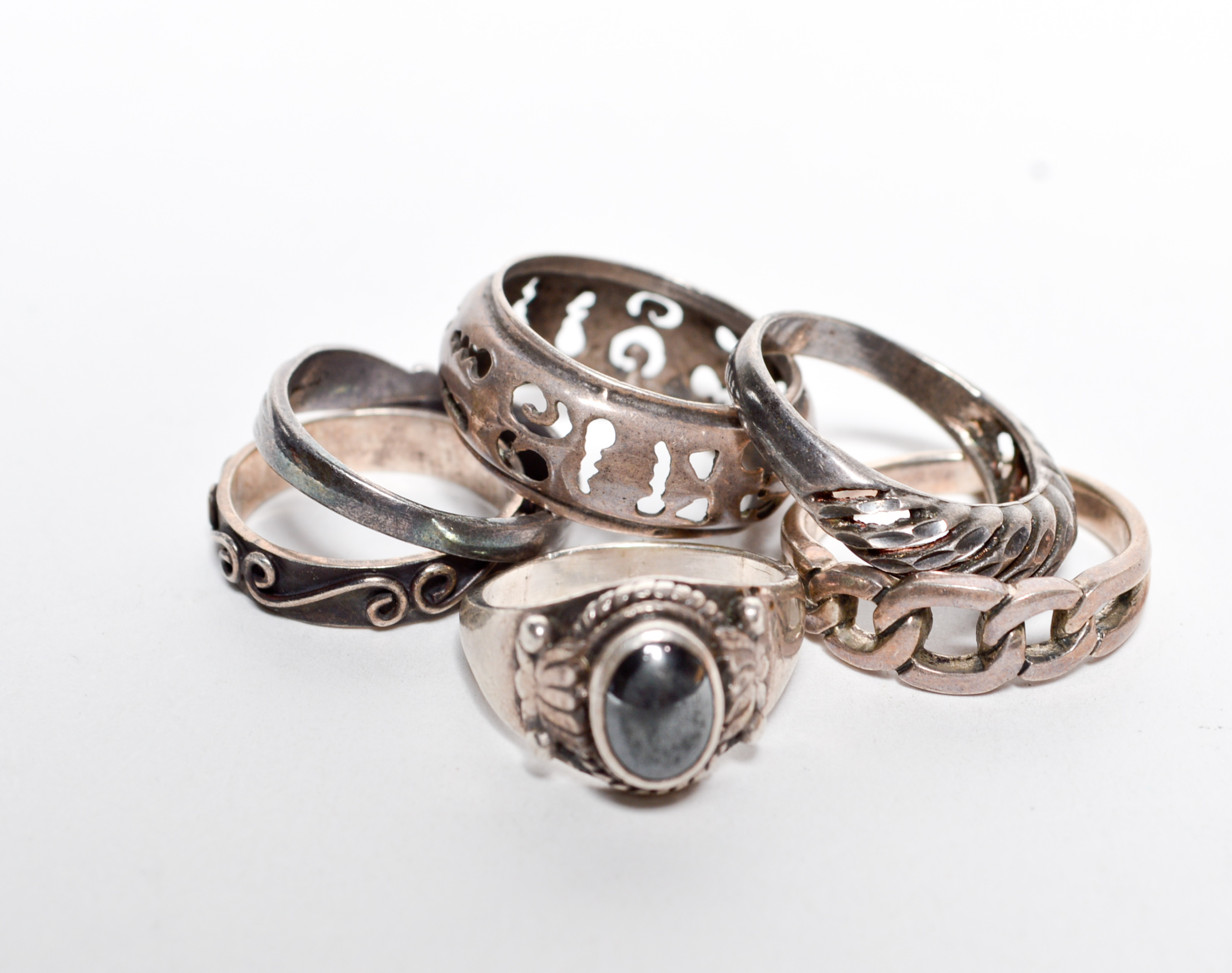 Collection of Vintage Sterling Silver Rings 