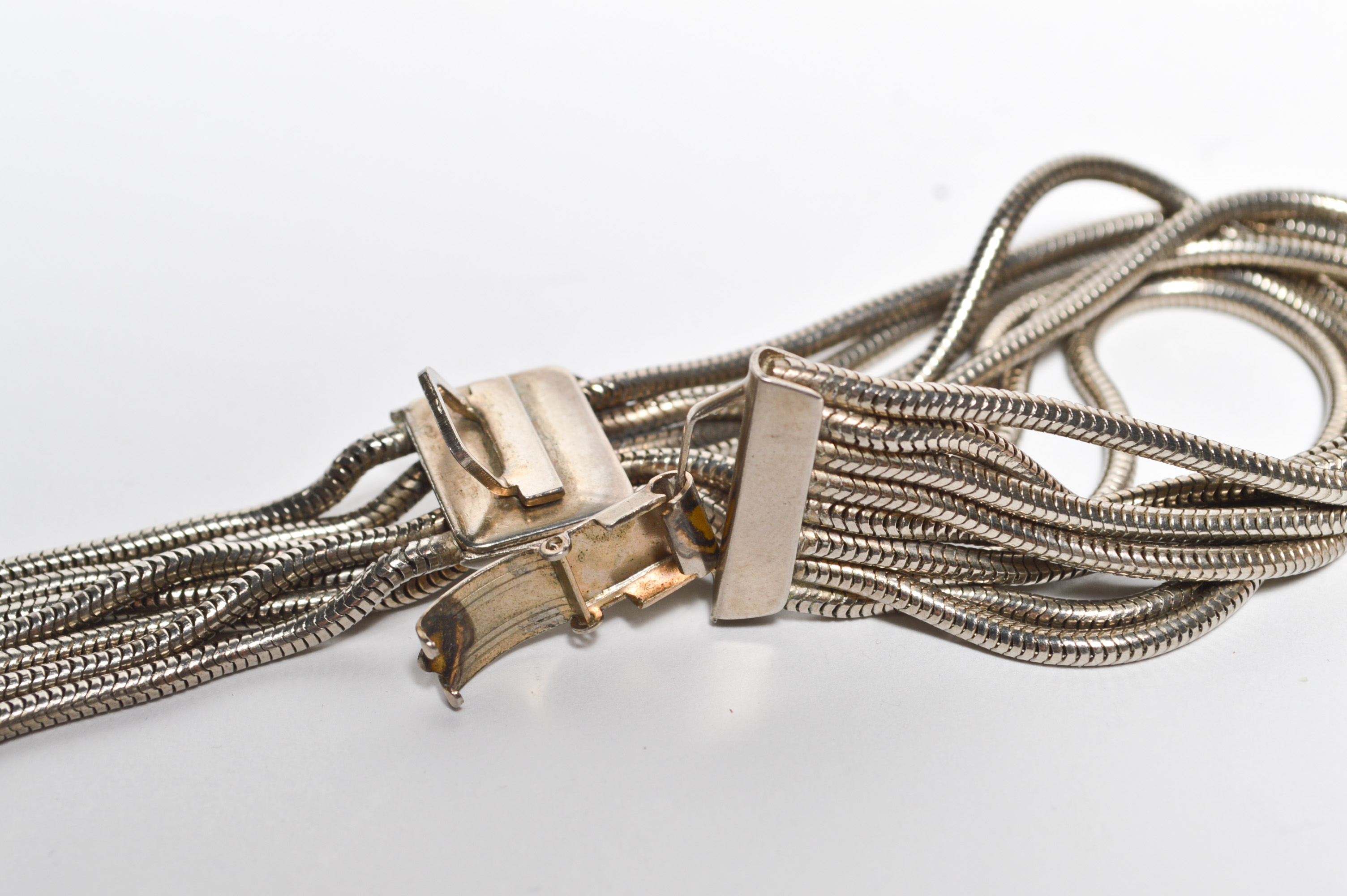 Silver Multi-Chain Necklace and Bracelet