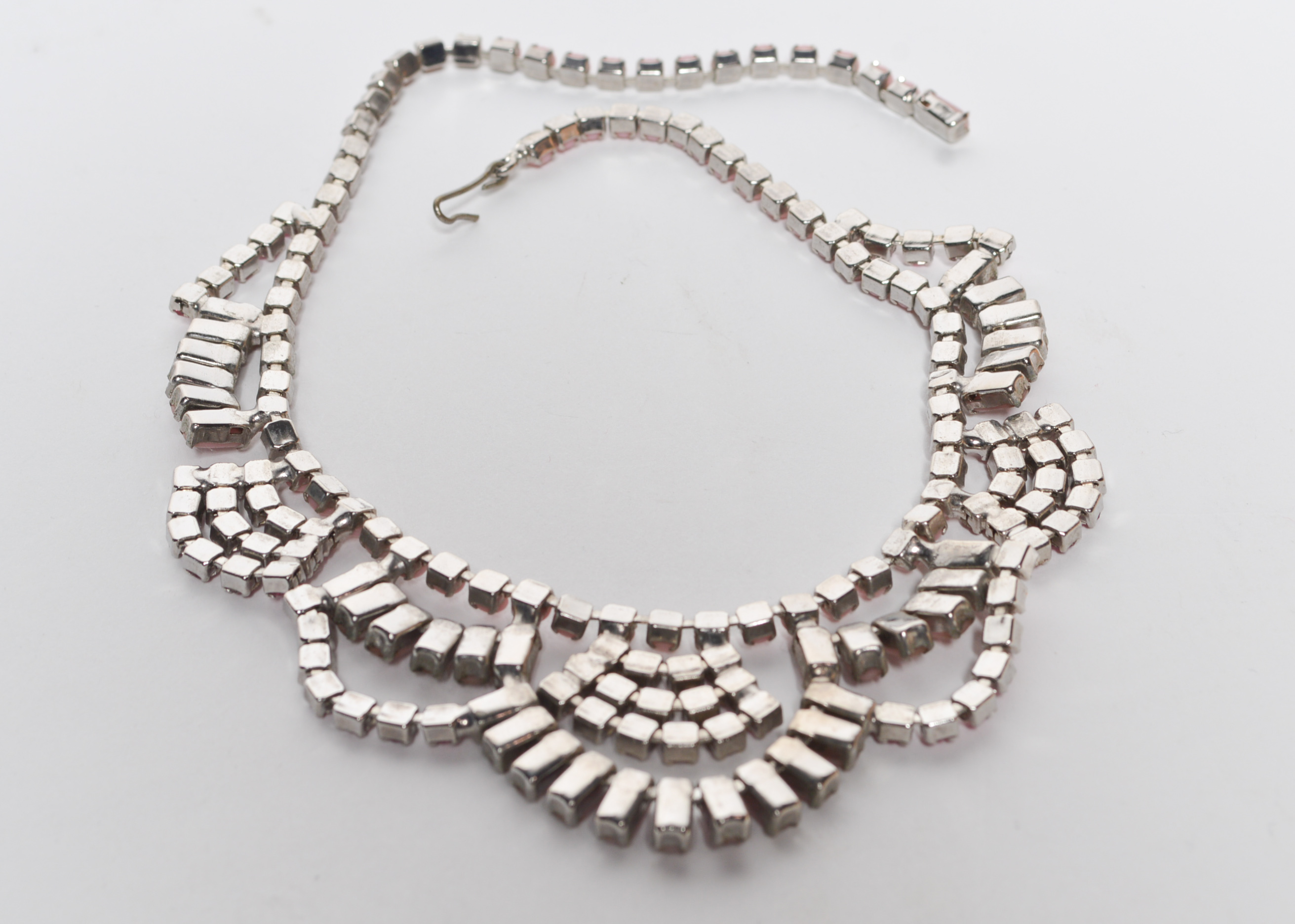 Vintage Pink Choker with Pink Stones and Rhinestones