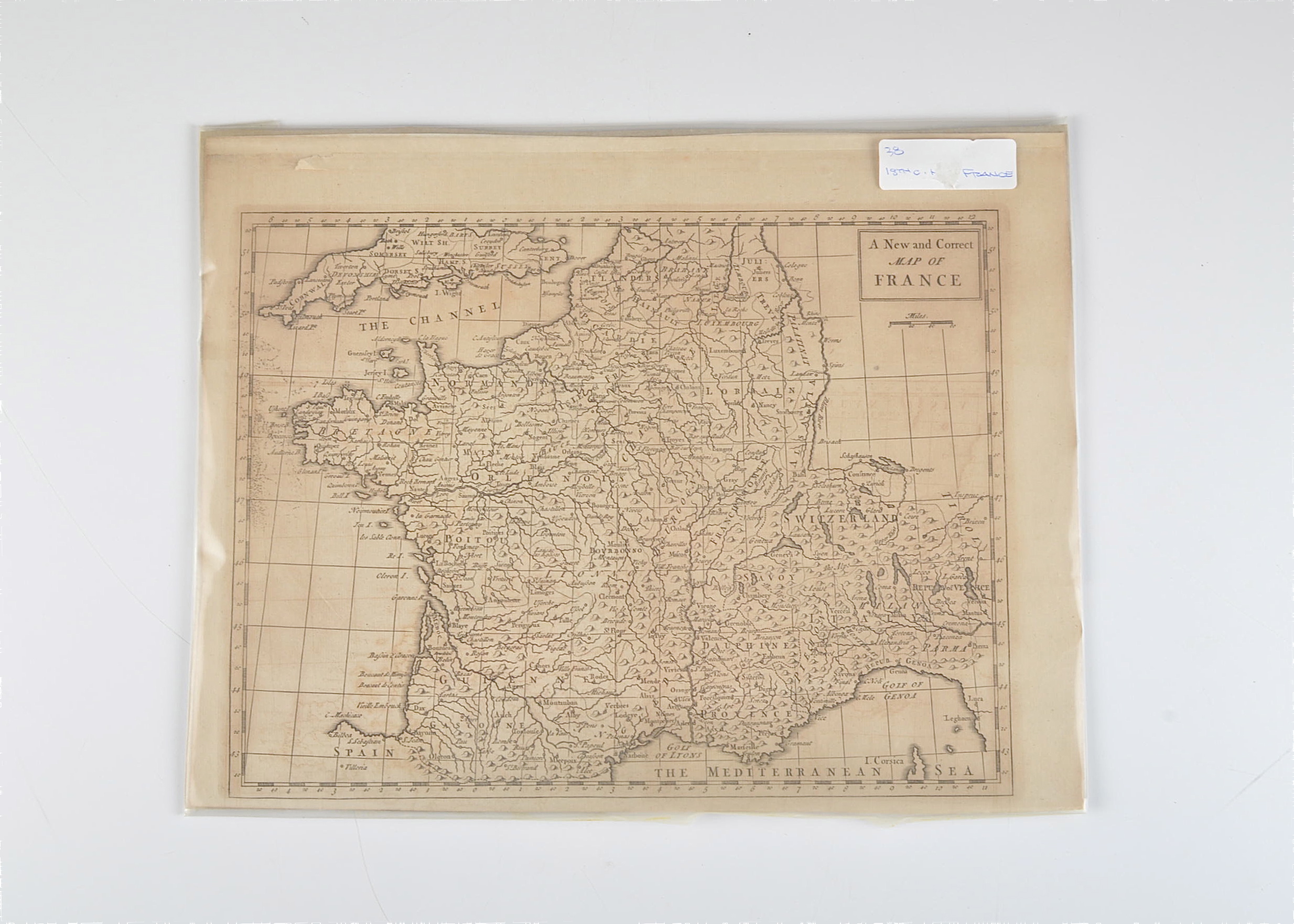 Circa 1745 Map of France