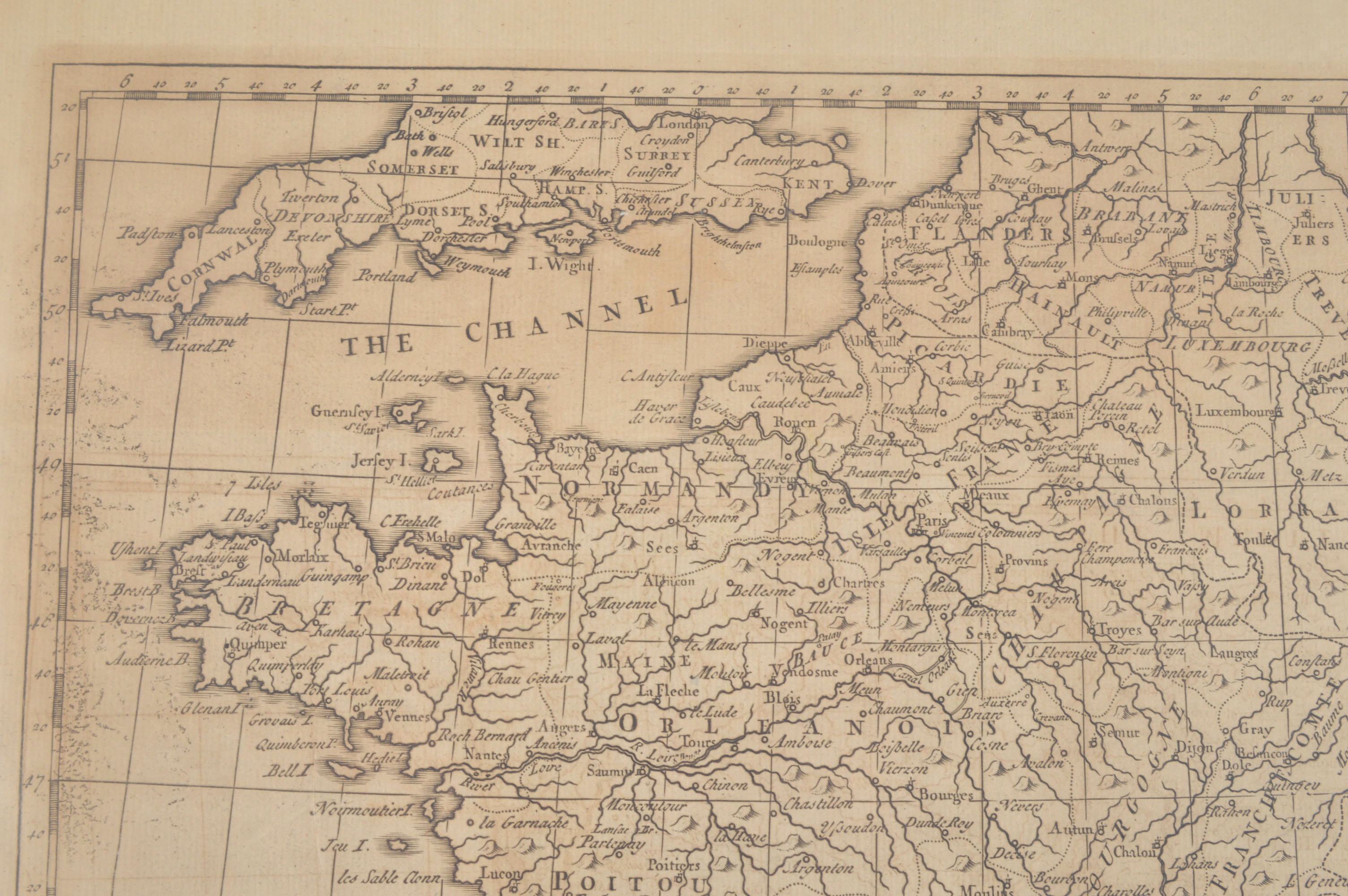 Circa 1745 Map of France