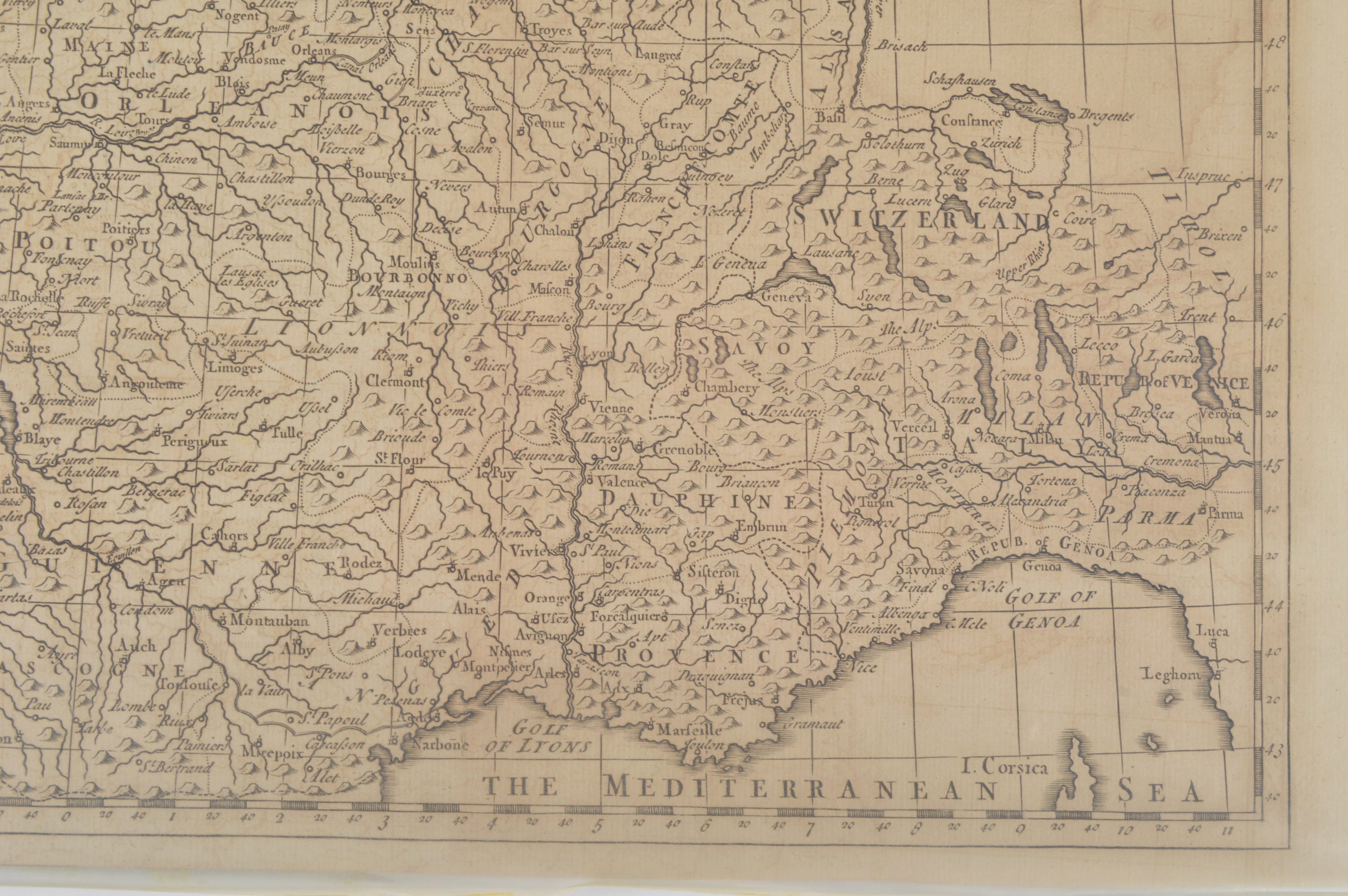 Circa 1745 Map of France