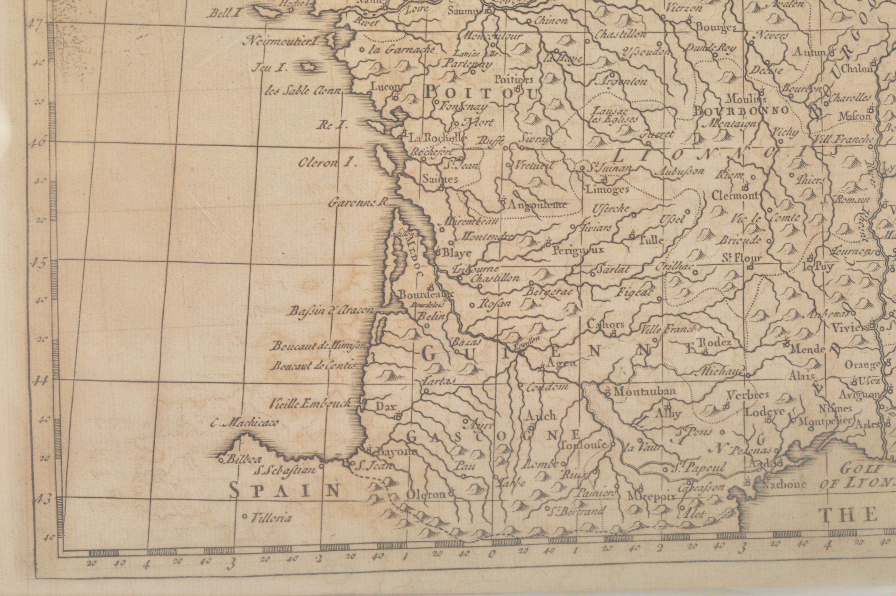 Circa 1745 Map of France