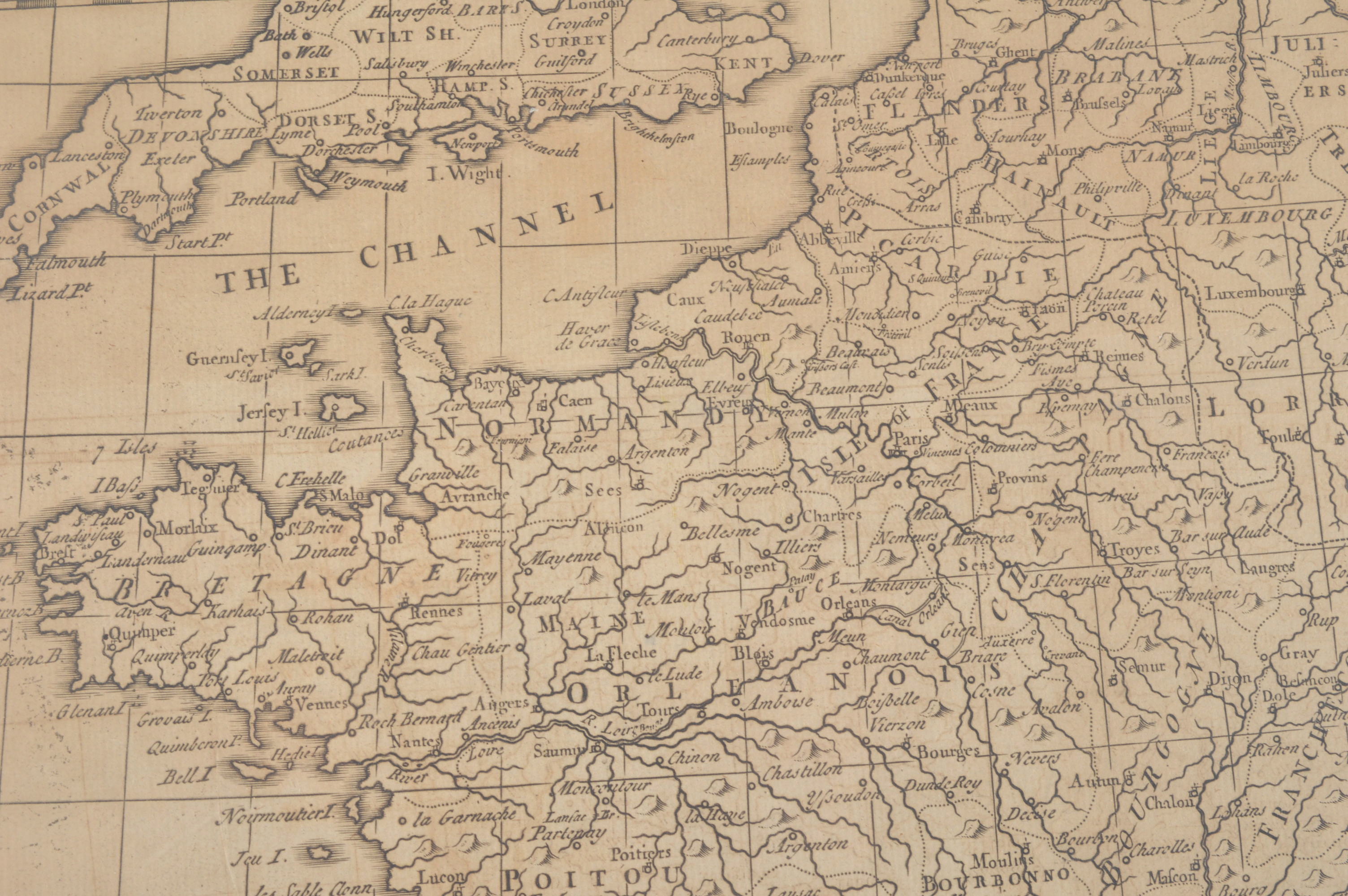 Circa 1745 Map of France