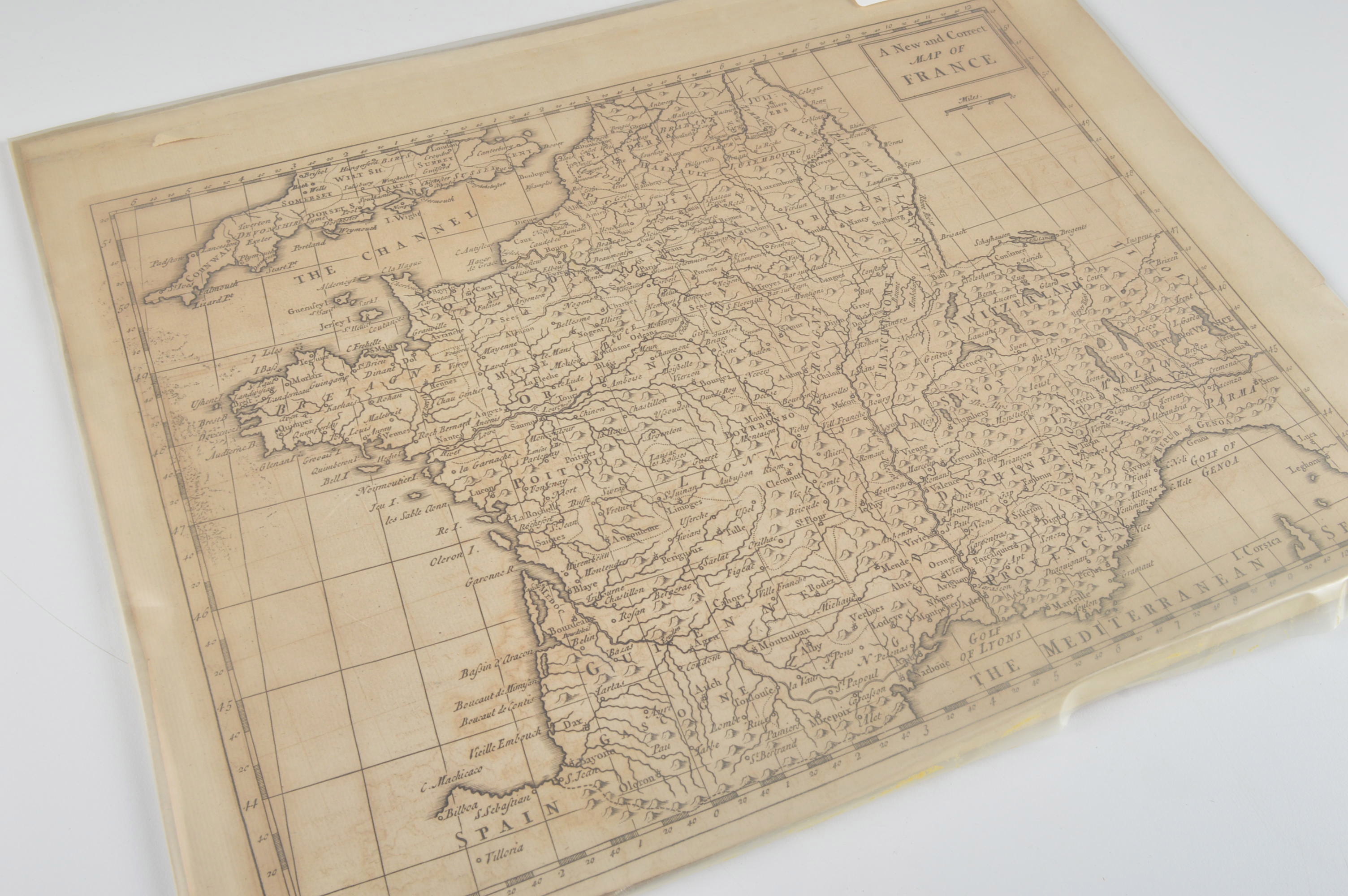 Circa 1745 Map of France