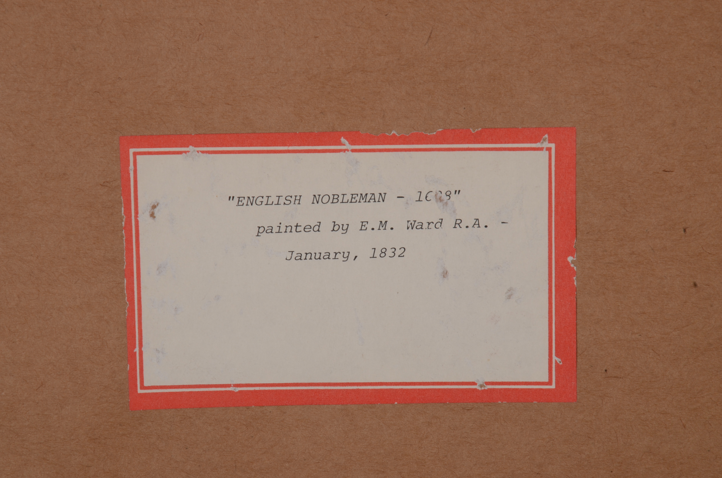 Original Watercolor "English Nobleman in 1688" by E.M. Ward R.A.