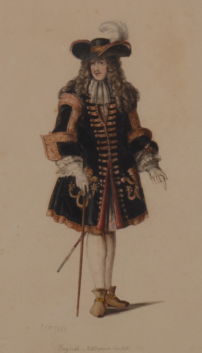 Original Watercolor "English Nobleman in 1688" by E.M. Ward R.A.