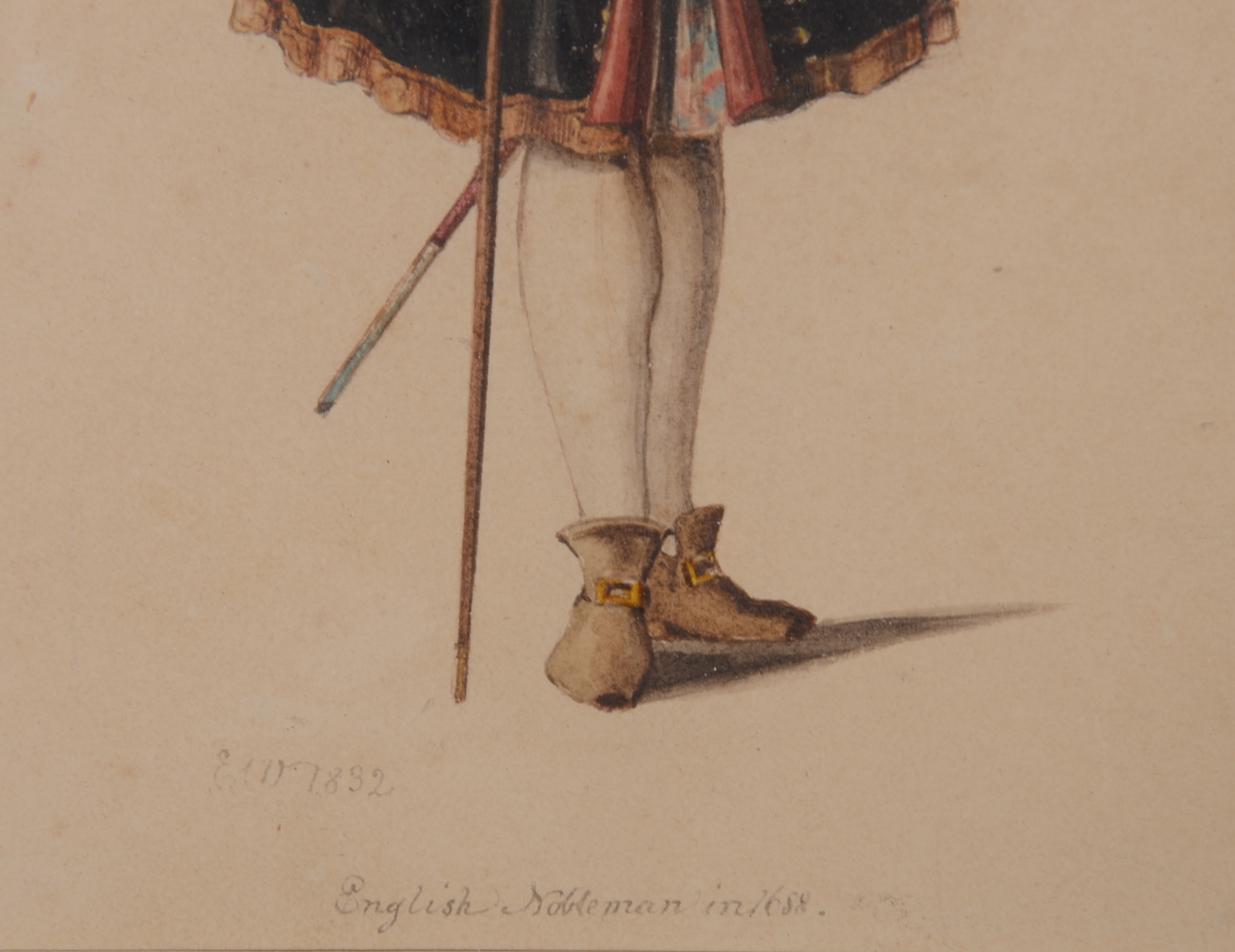 Original Watercolor "English Nobleman in 1688" by E.M. Ward R.A.