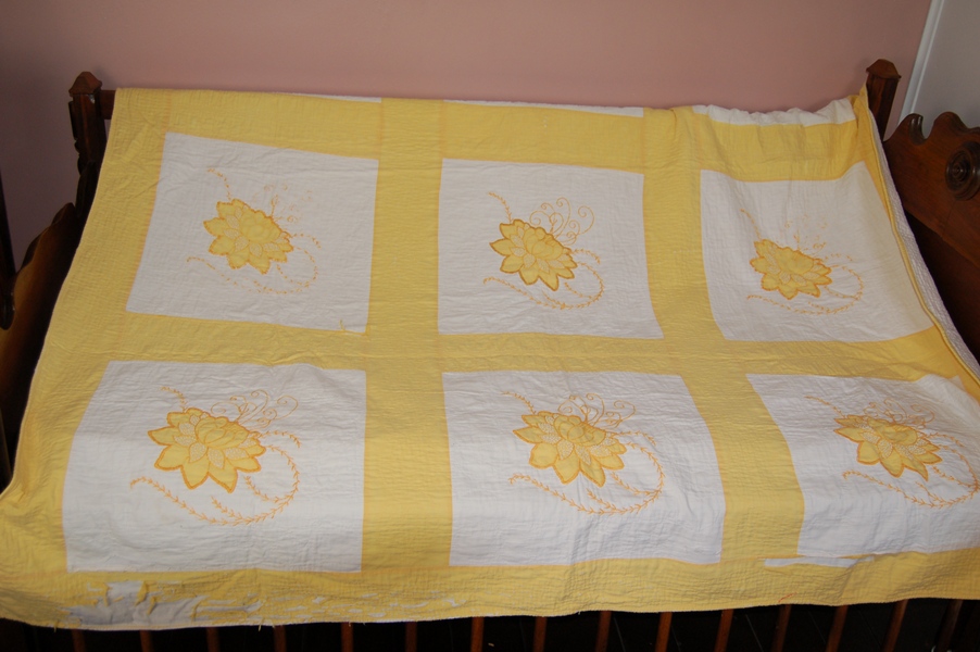 Yellow and White Quilt