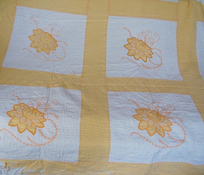 Yellow and White Quilt