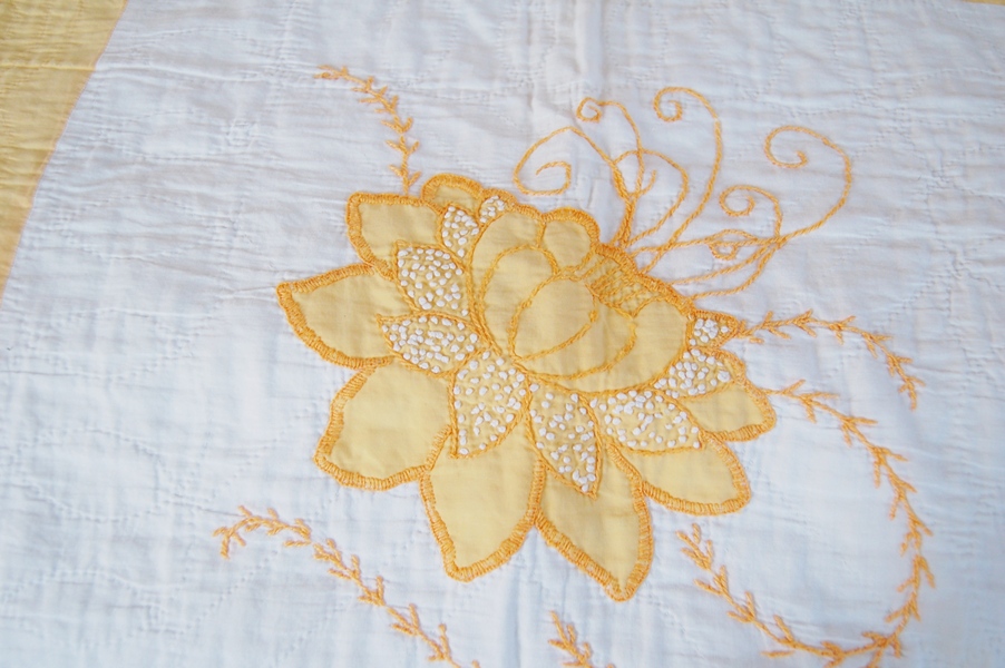 Yellow and White Quilt