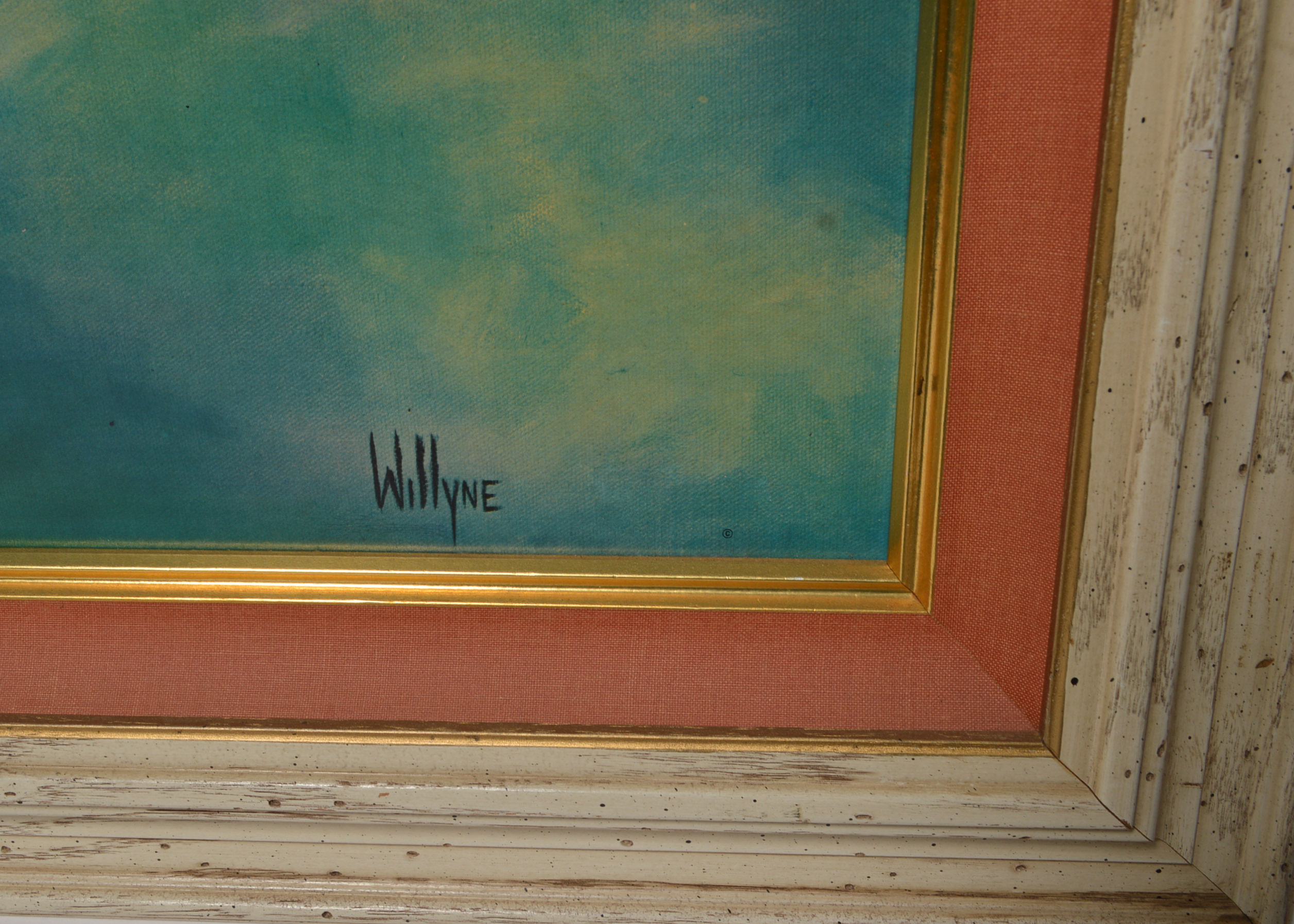 Blue Mums Print by Willyne