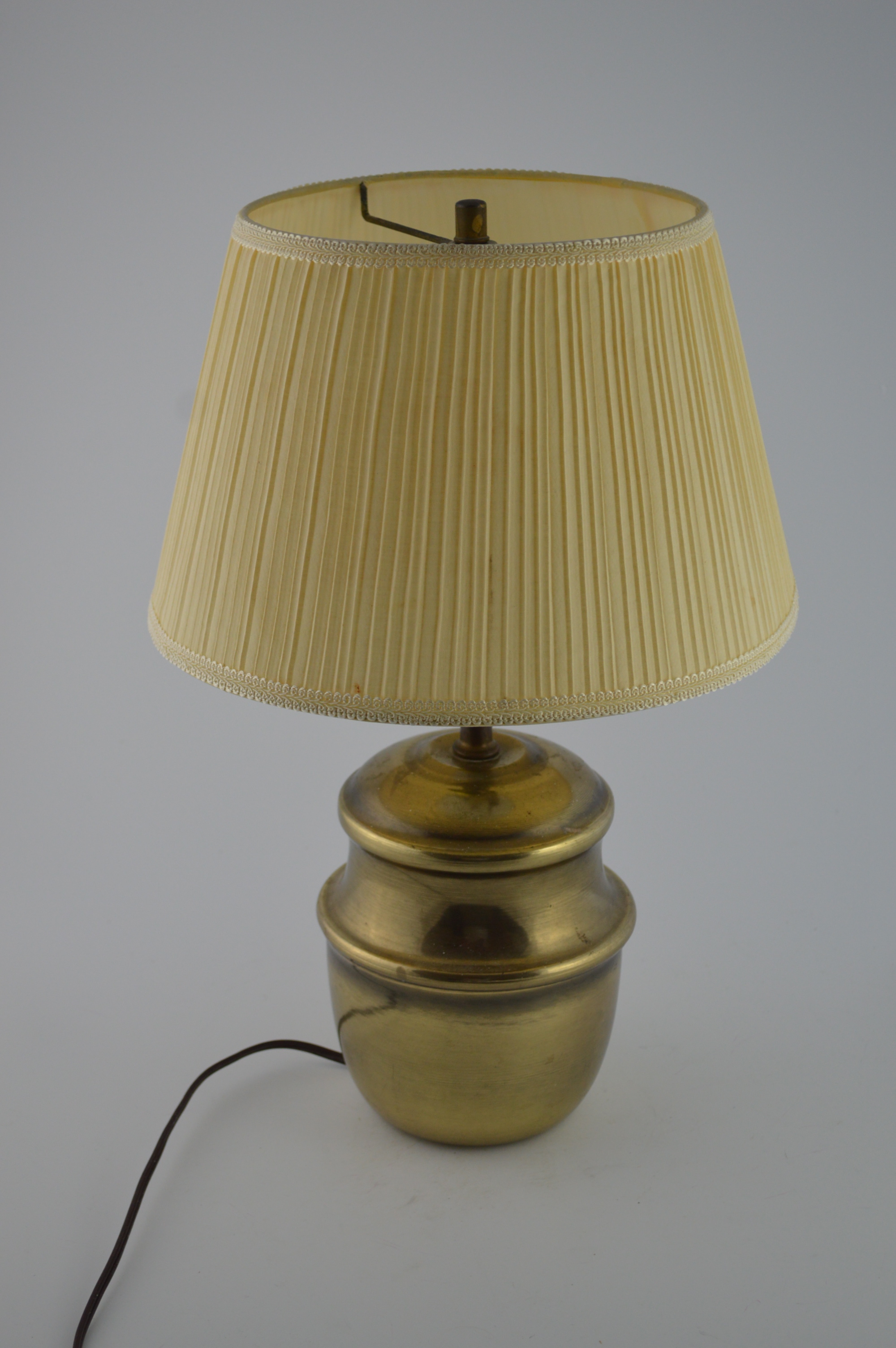 Brass Lamp with Pleated Shade