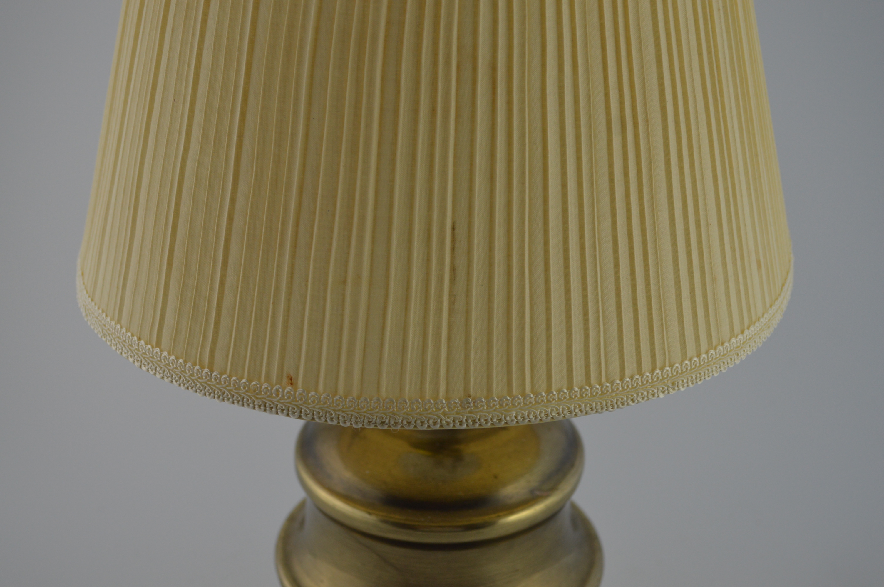 Brass Lamp with Pleated Shade