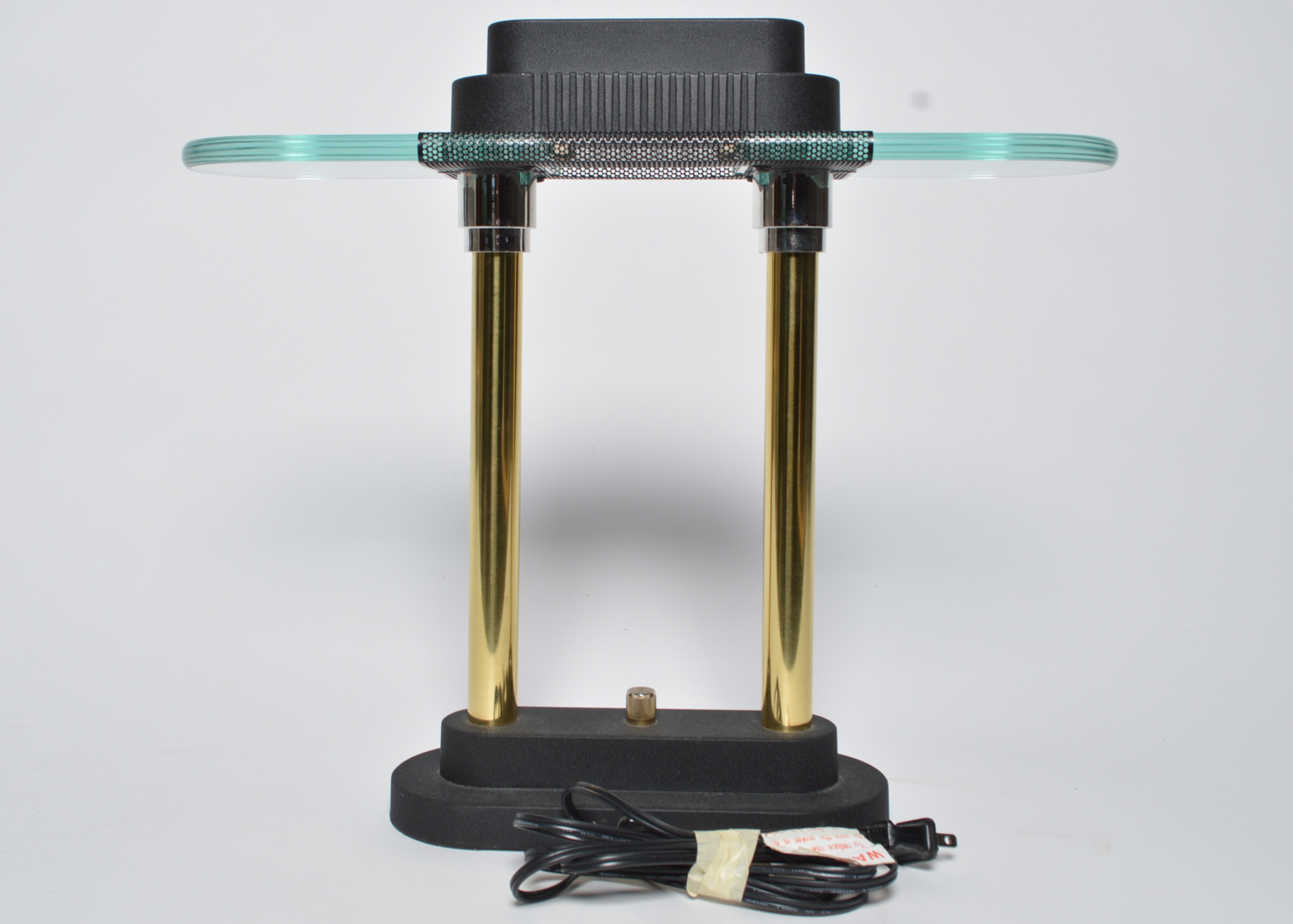 Glass and Brass Tone Retro Style Lamp 