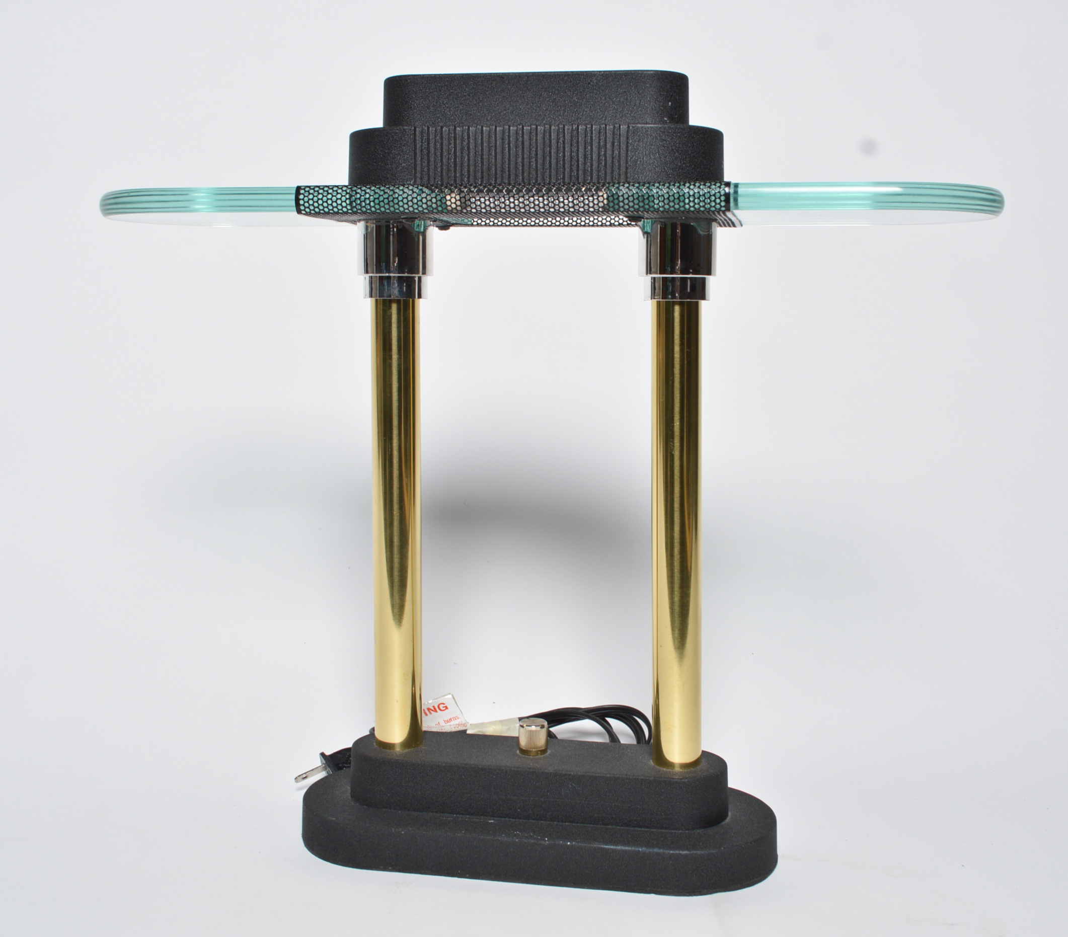 Glass and Brass Tone Retro Style Lamp 