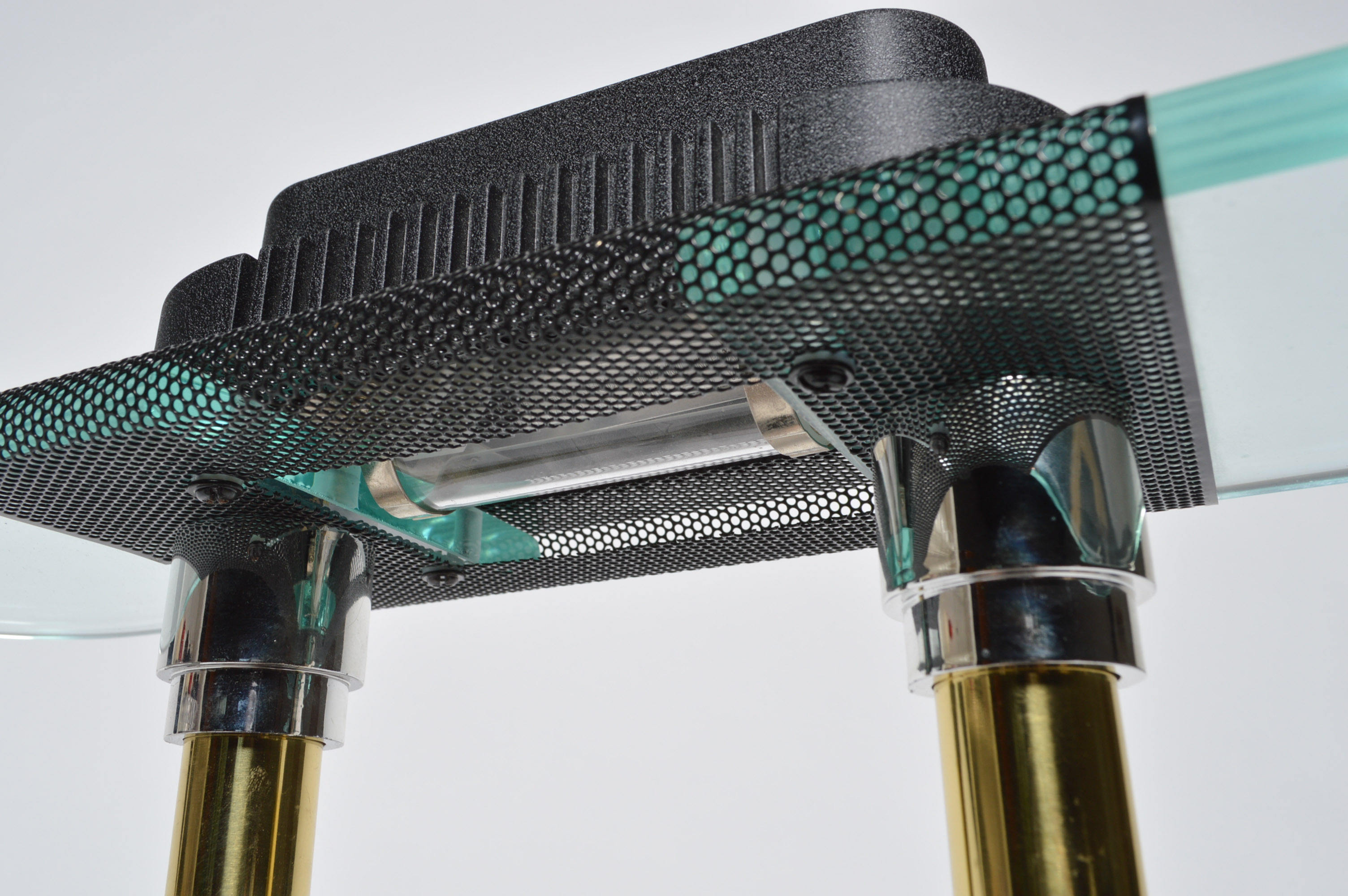 Glass and Brass Tone Retro Style Lamp 