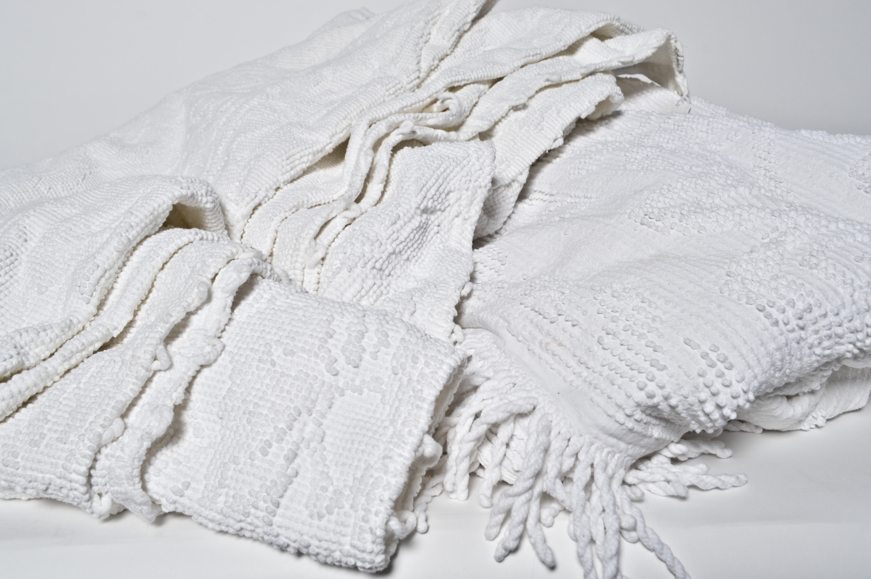 Two Martha Washington Style Vintage Double Size Beadspreads