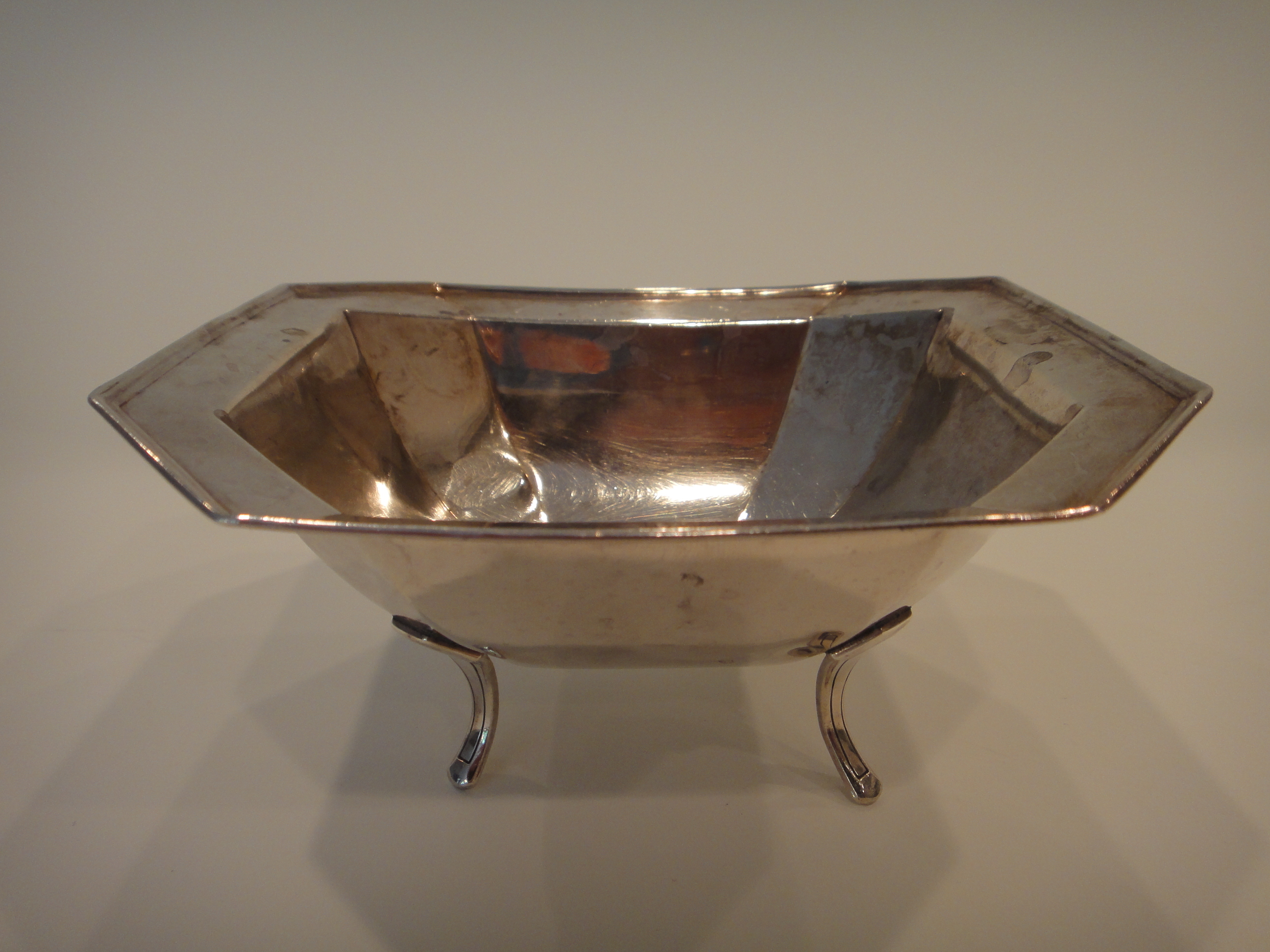 Octagonal Footed Sterling Dish