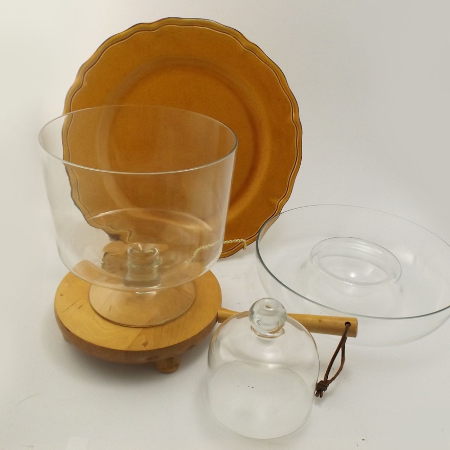 French Terre Provence Platter, Trifle Bowl and Kitchenalia Group