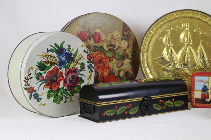Nine Vintage Tins