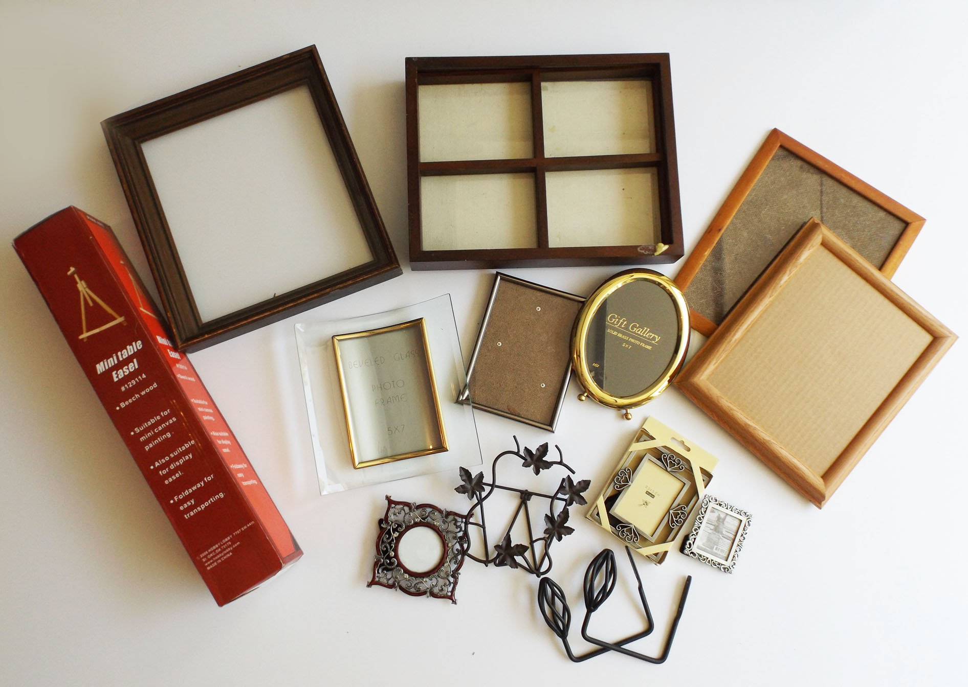 Group of Frames with Two Vintage Shadow Boxes