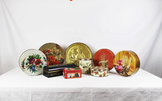 Nine Vintage Tins