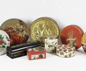 Nine Vintage Tins