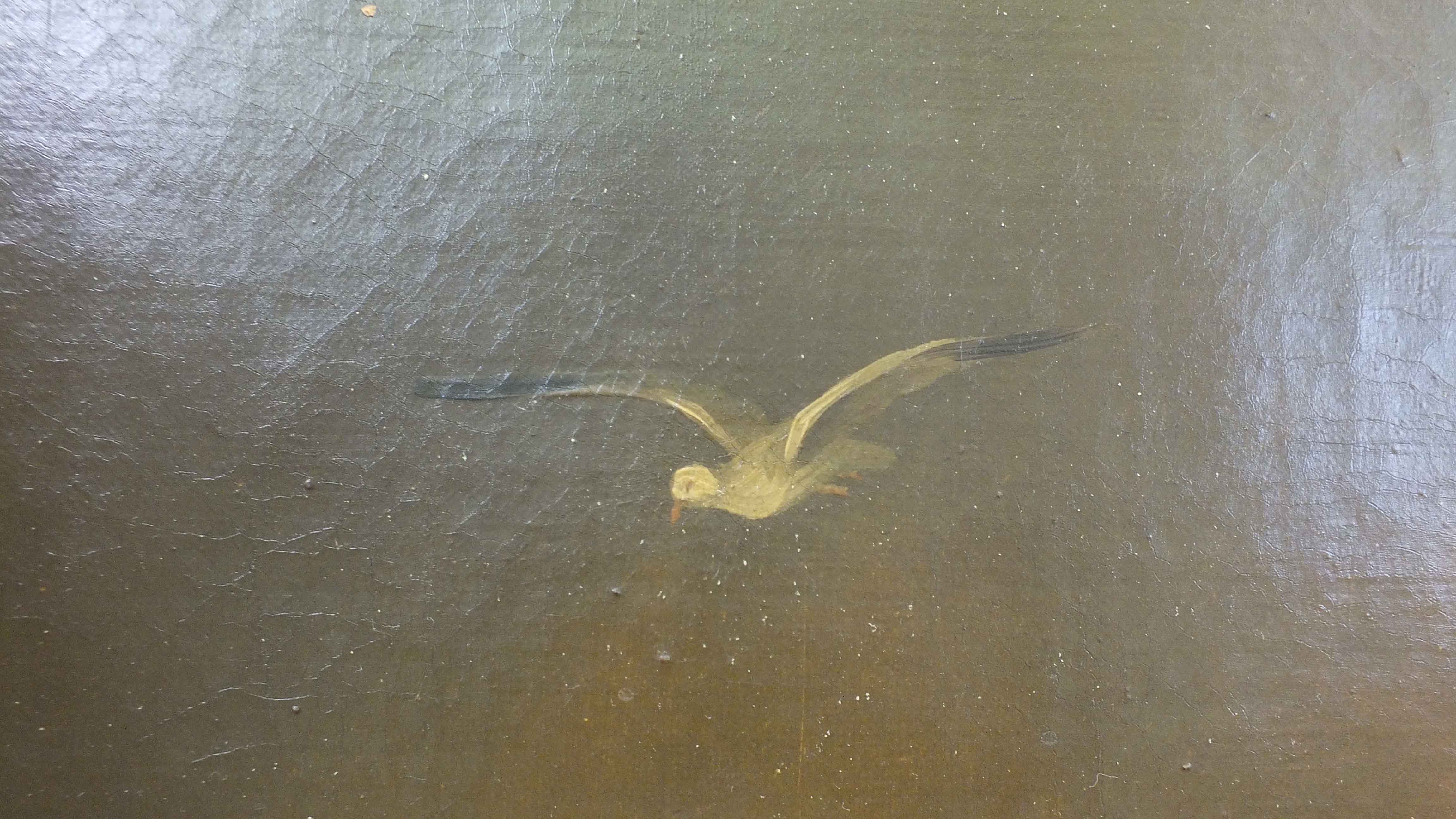 Antique Oil on Canvas of a Dog and Child