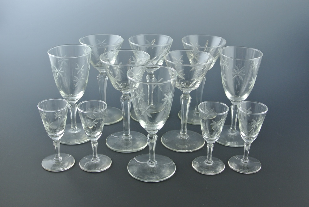 Vintage Crystal Stemmed Cocktail Glasses