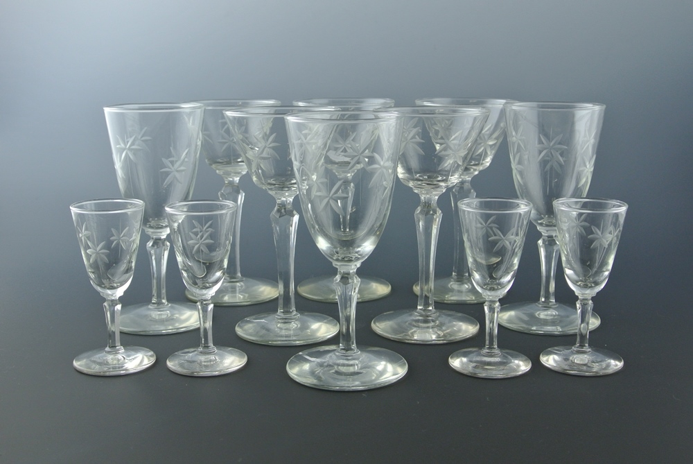 Vintage Crystal Stemmed Cocktail Glasses