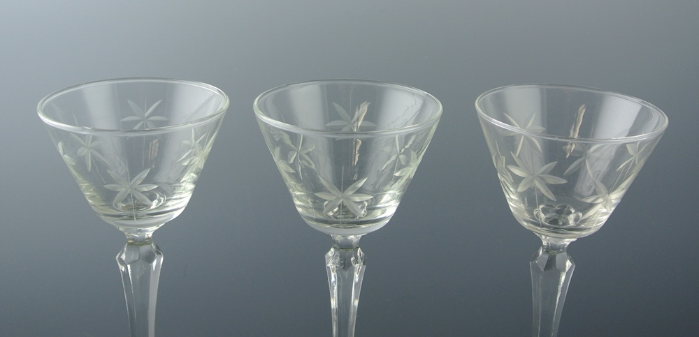 Vintage Crystal Stemmed Cocktail Glasses