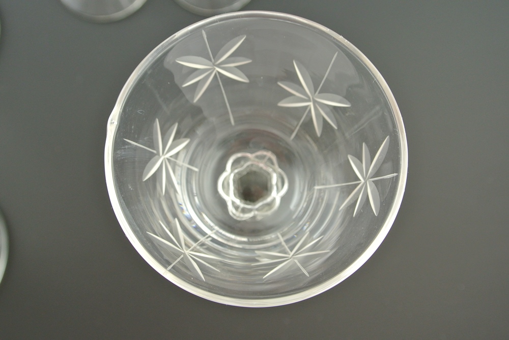 Vintage Crystal Stemmed Cocktail Glasses