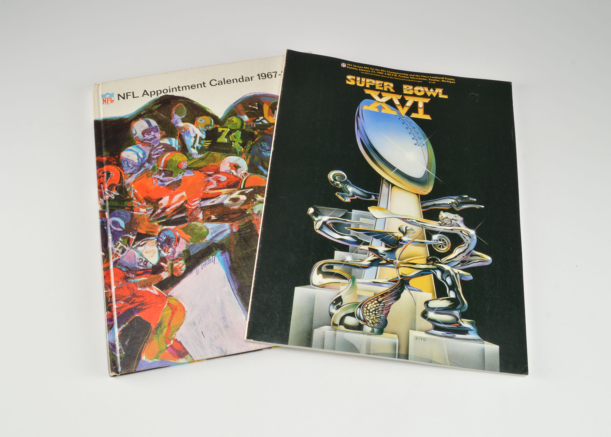 1967-1968 Football Calendar And Super Bowl XVI Program