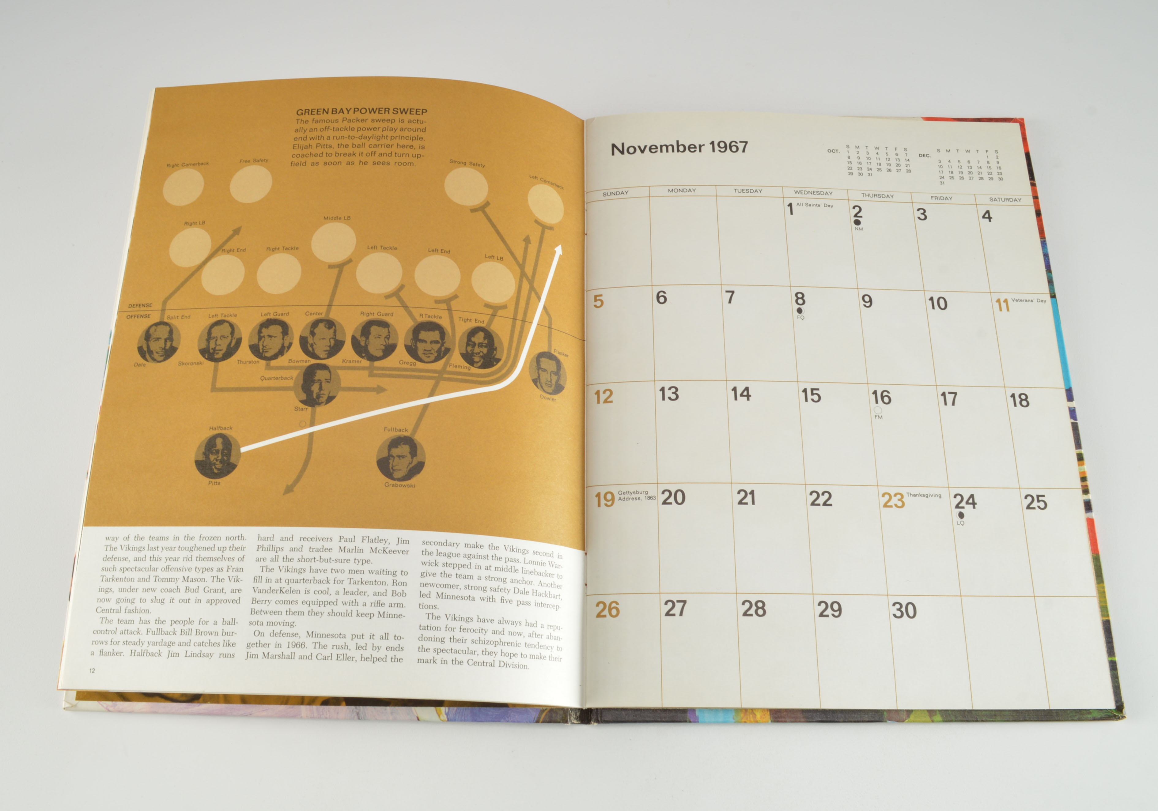 1967-1968 Football Calendar And Super Bowl XVI Program