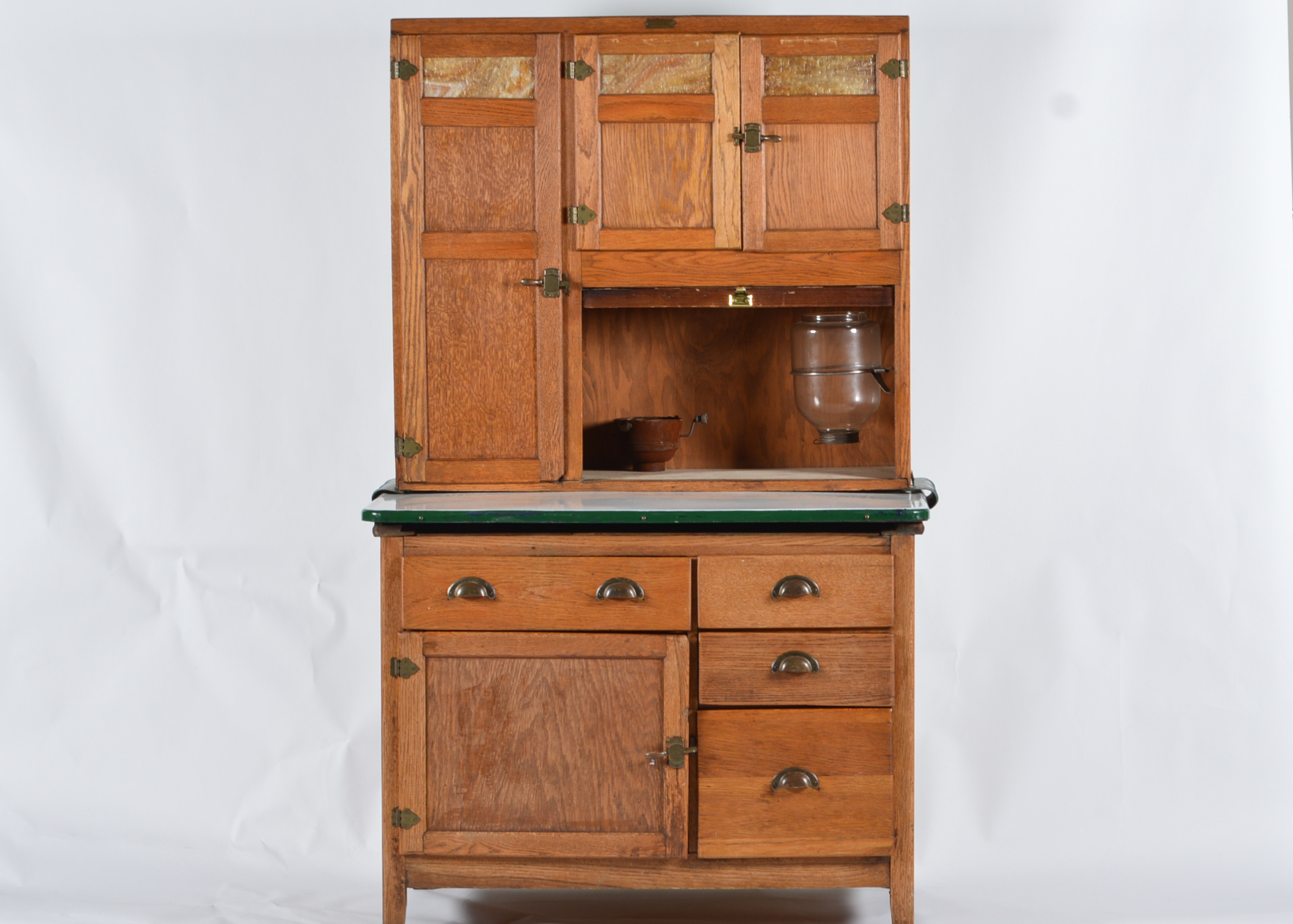 Hoosier Style Oak Wilson Kitchen Cabinet