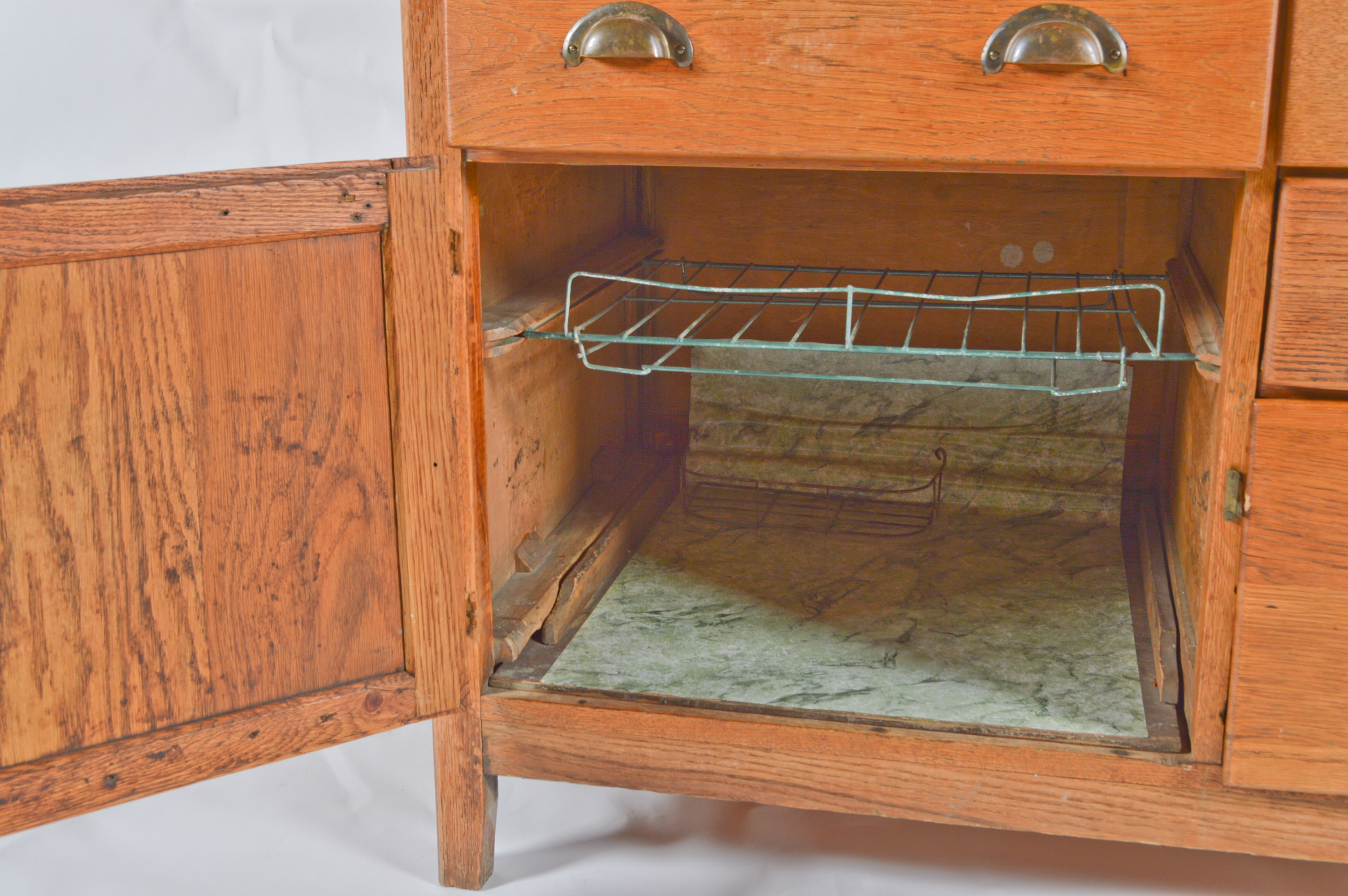 Hoosier Style Oak Wilson Kitchen Cabinet