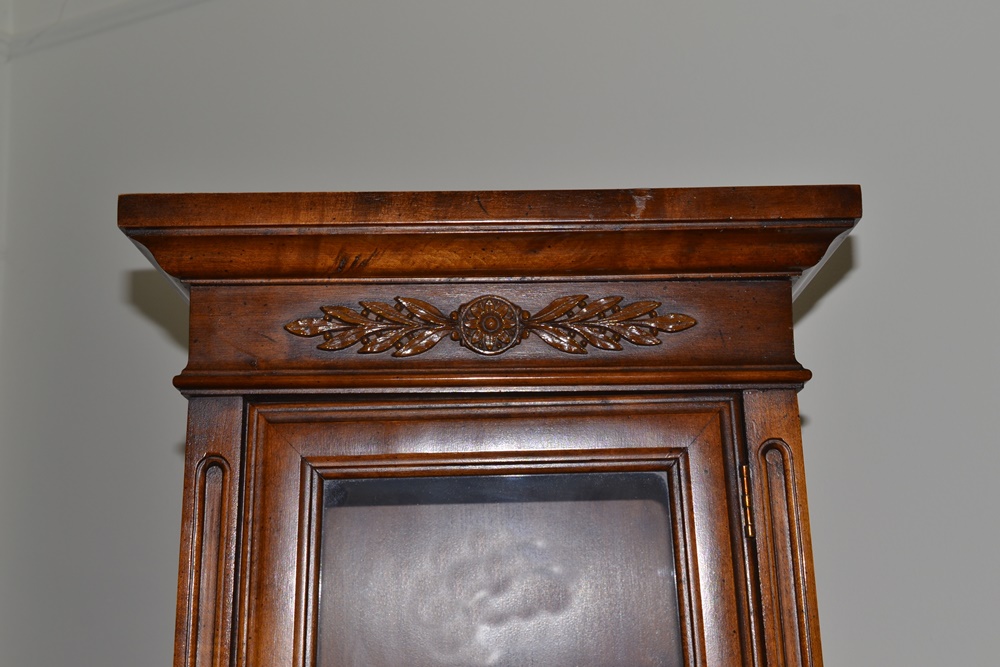  Mid Century Pyramid Shape Lighted Curio Cabinet