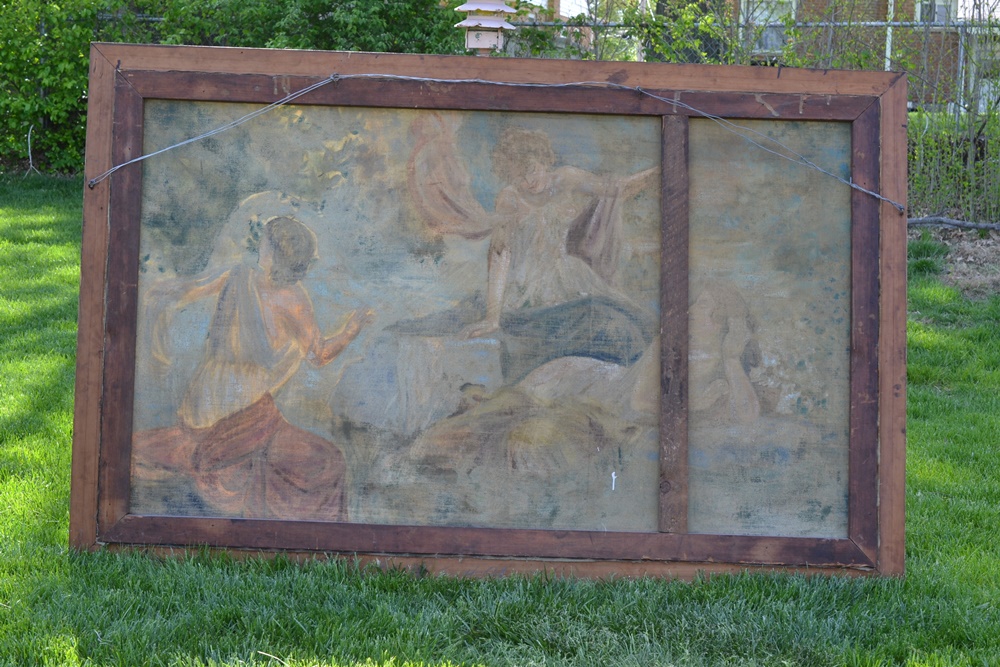 Circa 1900 Original Large Neoclassical Oil On Canvas Painting